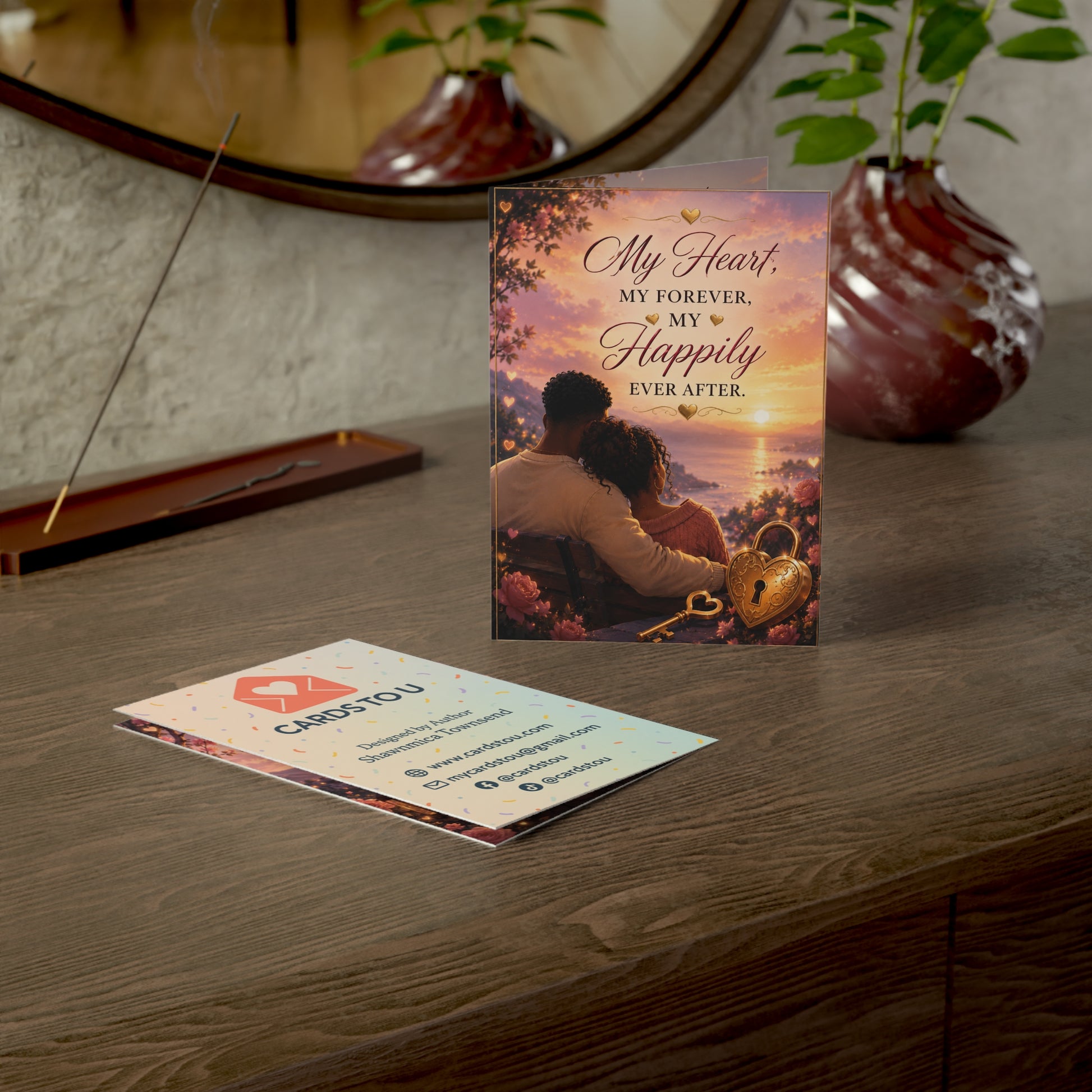 Romantic 'My Heart, My Forever' Greeting Card — Anniversary & Love Cards (1/10/30/50 pcs)