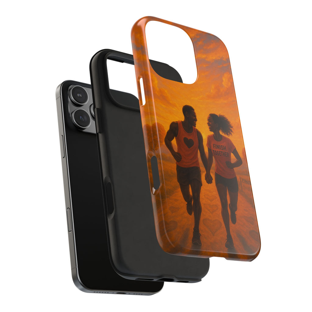Couples Running Phone Case, Tough Phone Cover, Sports Gift for Her, Motivational Case for Active Life, Runner's Phone Protector