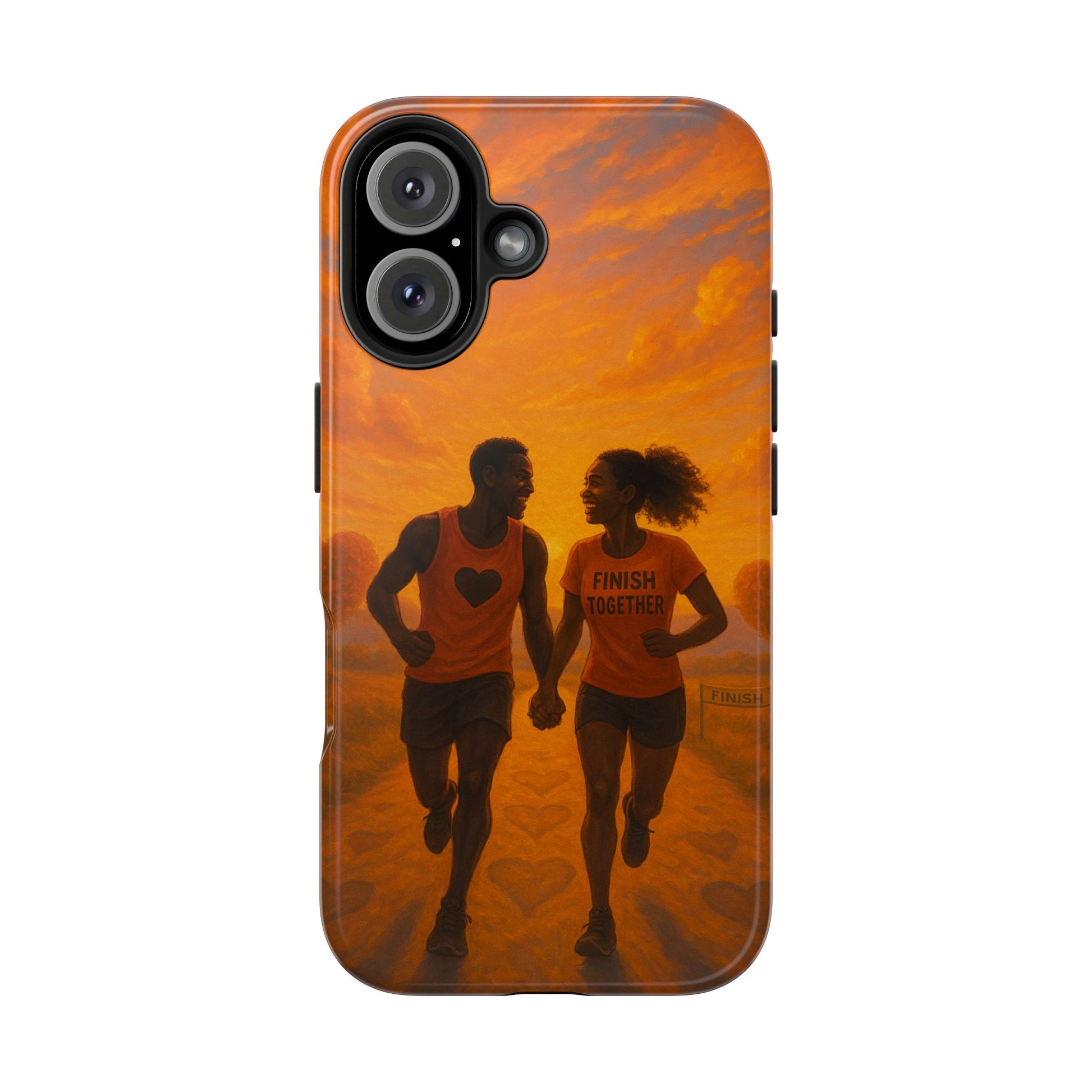 Couples Running Phone Case, Tough Phone Cover, Sports Gift for Her, Motivational Case for Active Life, Runner's Phone Protector