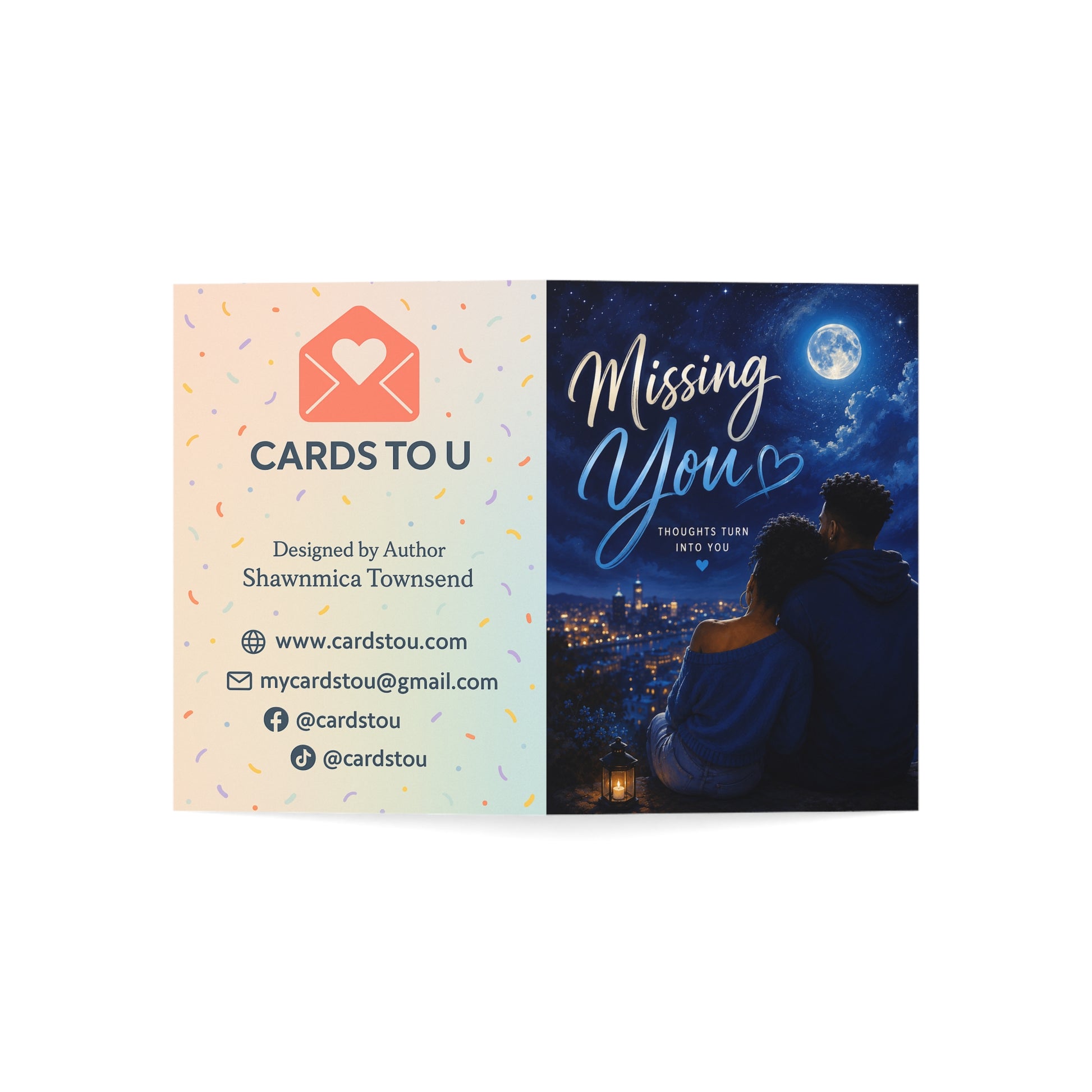 Missing You Greeting Card — Romantic Long-Distance Card (1, 10, 30, 50 pcs)