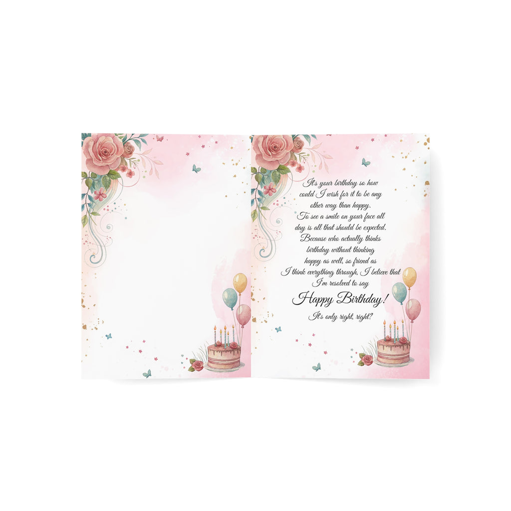 Birthday Greeting Cards Set, Customizable Occasion Cards, Floral Design for Celebrations, Pack of 1, 10, 30, 50