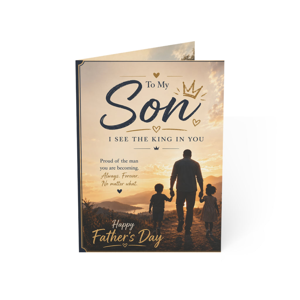 Father's Day Greeting Card — "To My Son, I See the King in You" (Single or Pack)