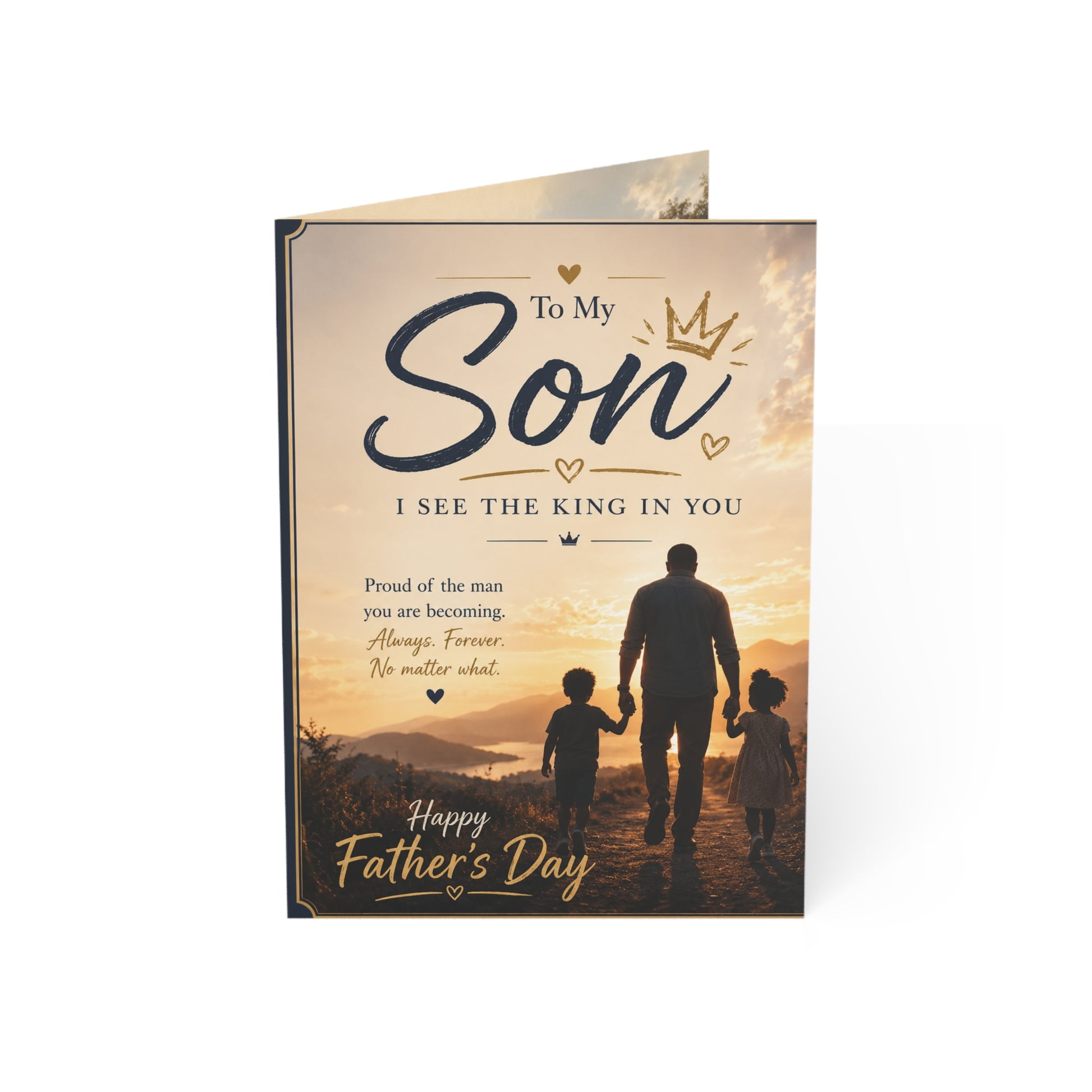 Father's Day Greeting Card — "To My Son, I See the King in You" (Single or Pack)