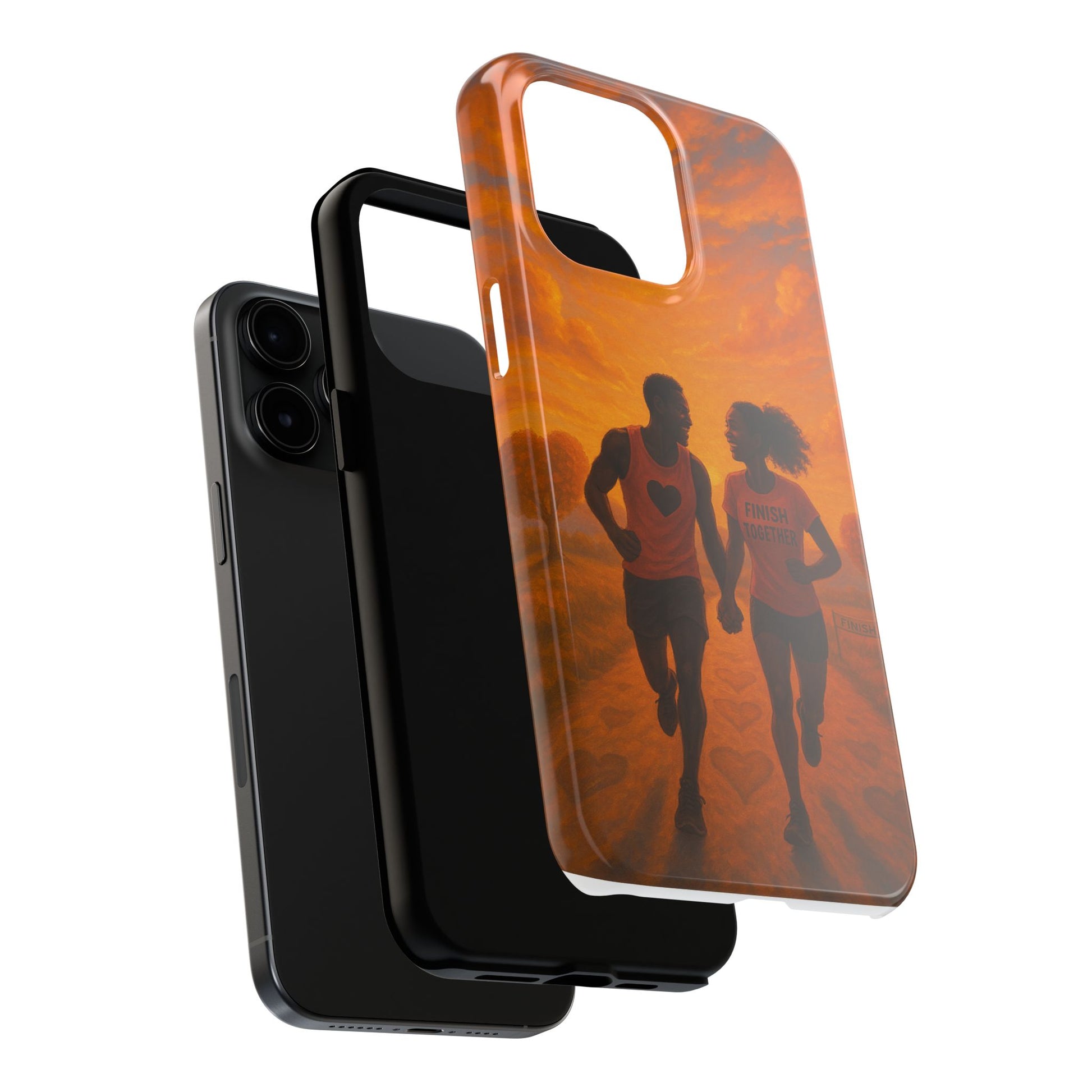 Couples Running Phone Case, Tough Phone Cover, Sports Gift for Her, Motivational Case for Active Life, Runner's Phone Protector