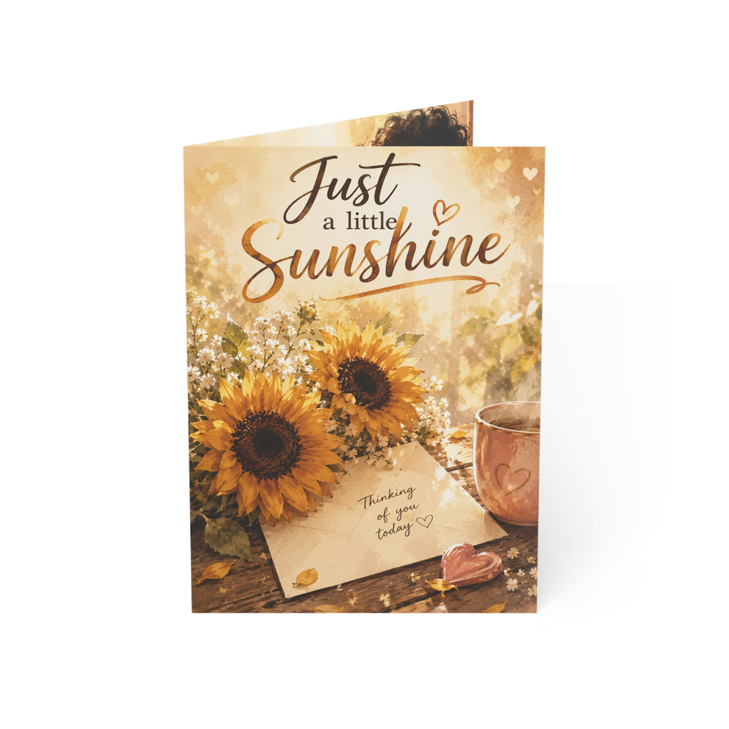 Just a Little Sunshine Greeting Cards — Thinking of You Sunflower Card (Pack of 1, 10, 30, 50)