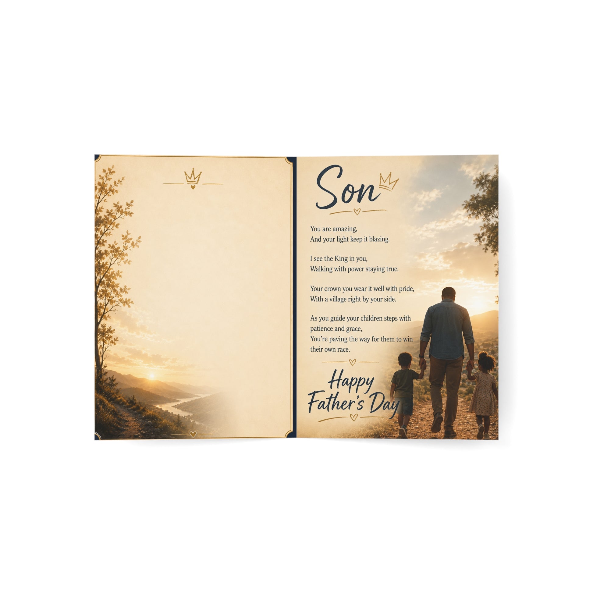 Father's Day Greeting Card — "To My Son, I See the King in You" (Single or Pack)