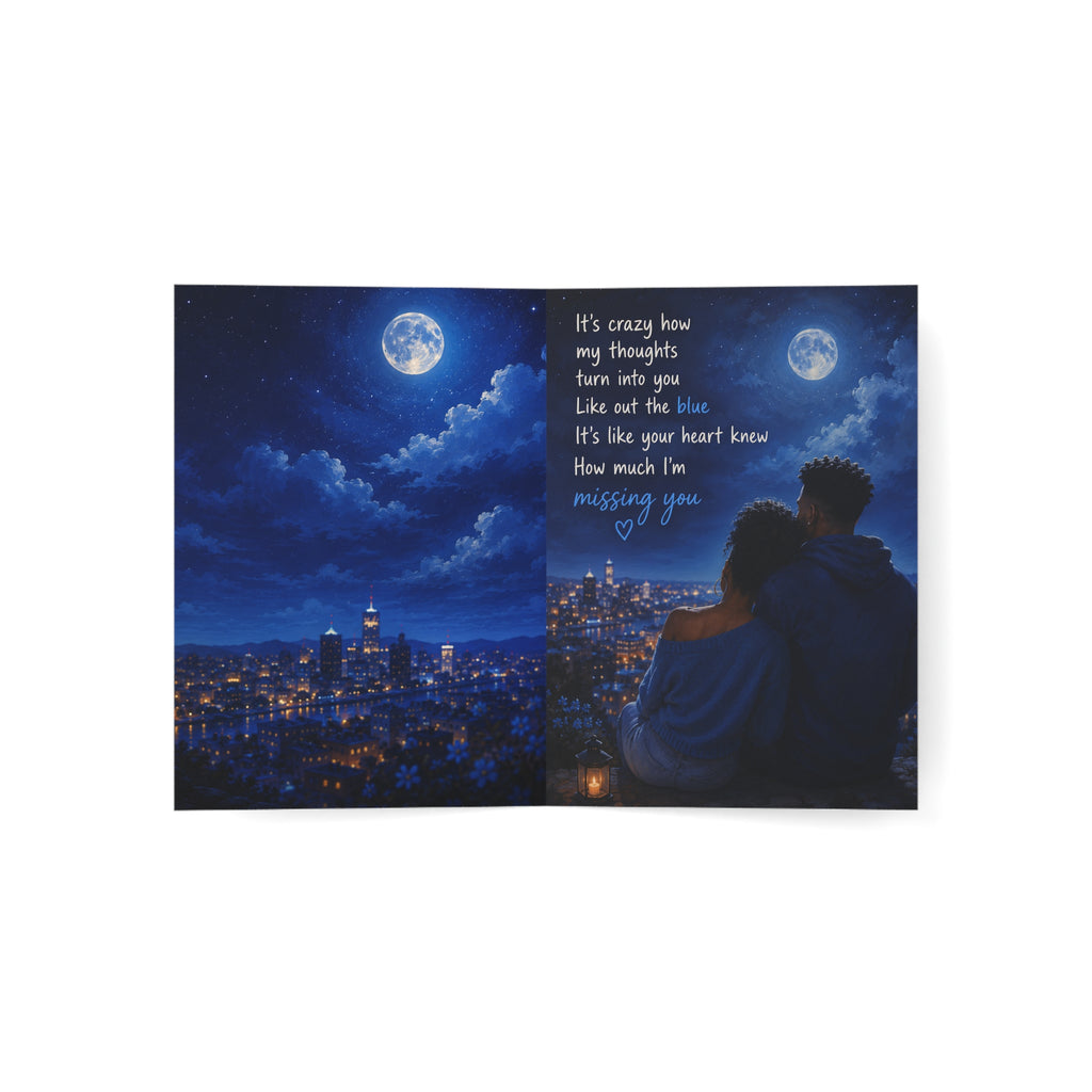 Missing You Greeting Card — Romantic Long-Distance Card (1, 10, 30, 50 pcs)