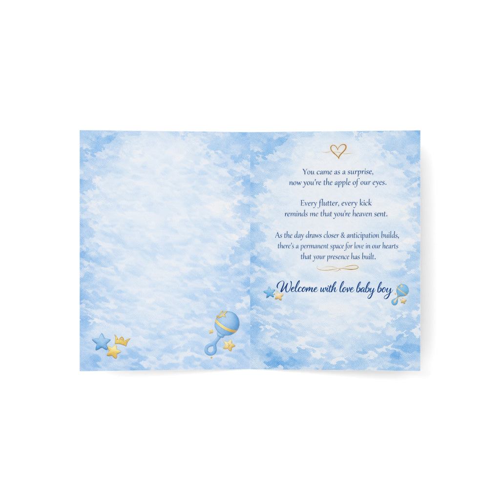 Baby Boy Greeting Cards — Welcome to the World (1, 10, 30, 50 pcs)