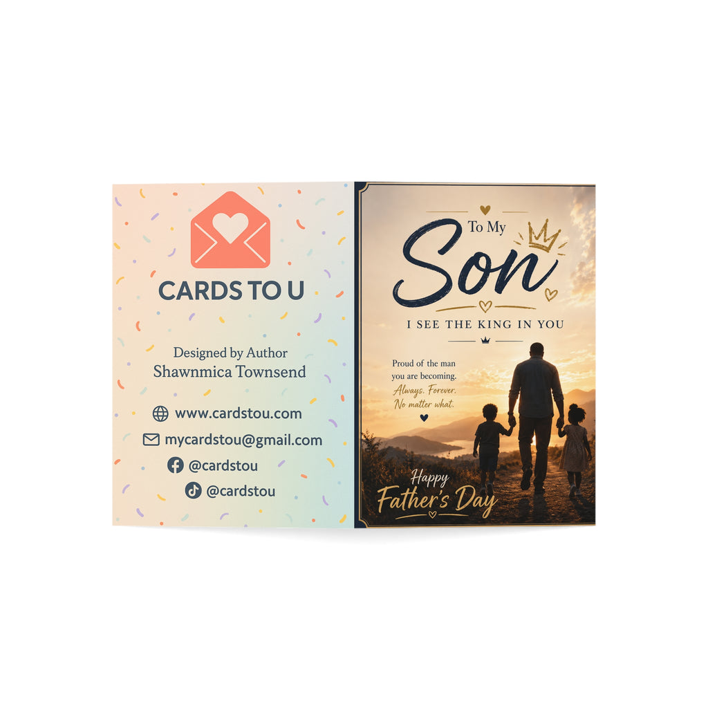 Father's Day Greeting Card — "To My Son, I See the King in You" (Single or Pack)