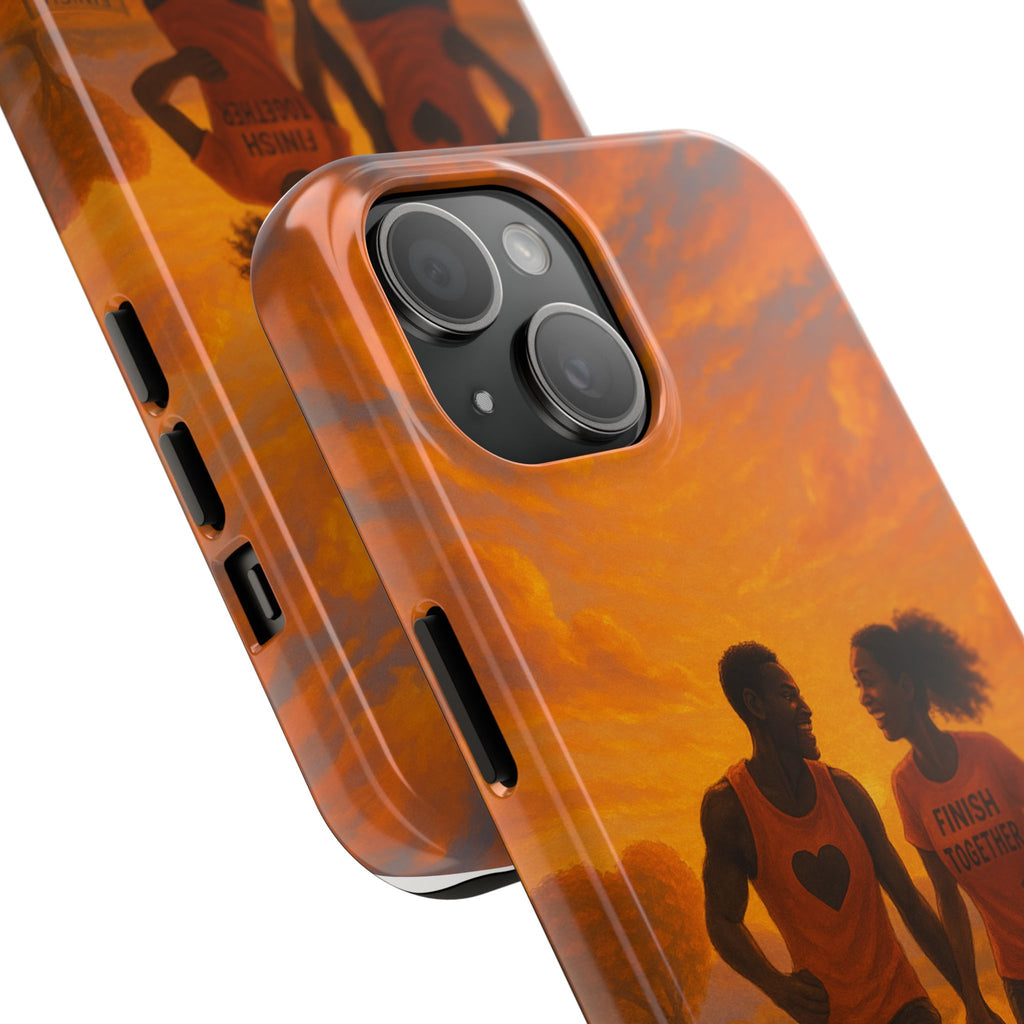 Couples Running Phone Case, Tough Phone Cover, Sports Gift for Her, Motivational Case for Active Life, Runner's Phone Protector
