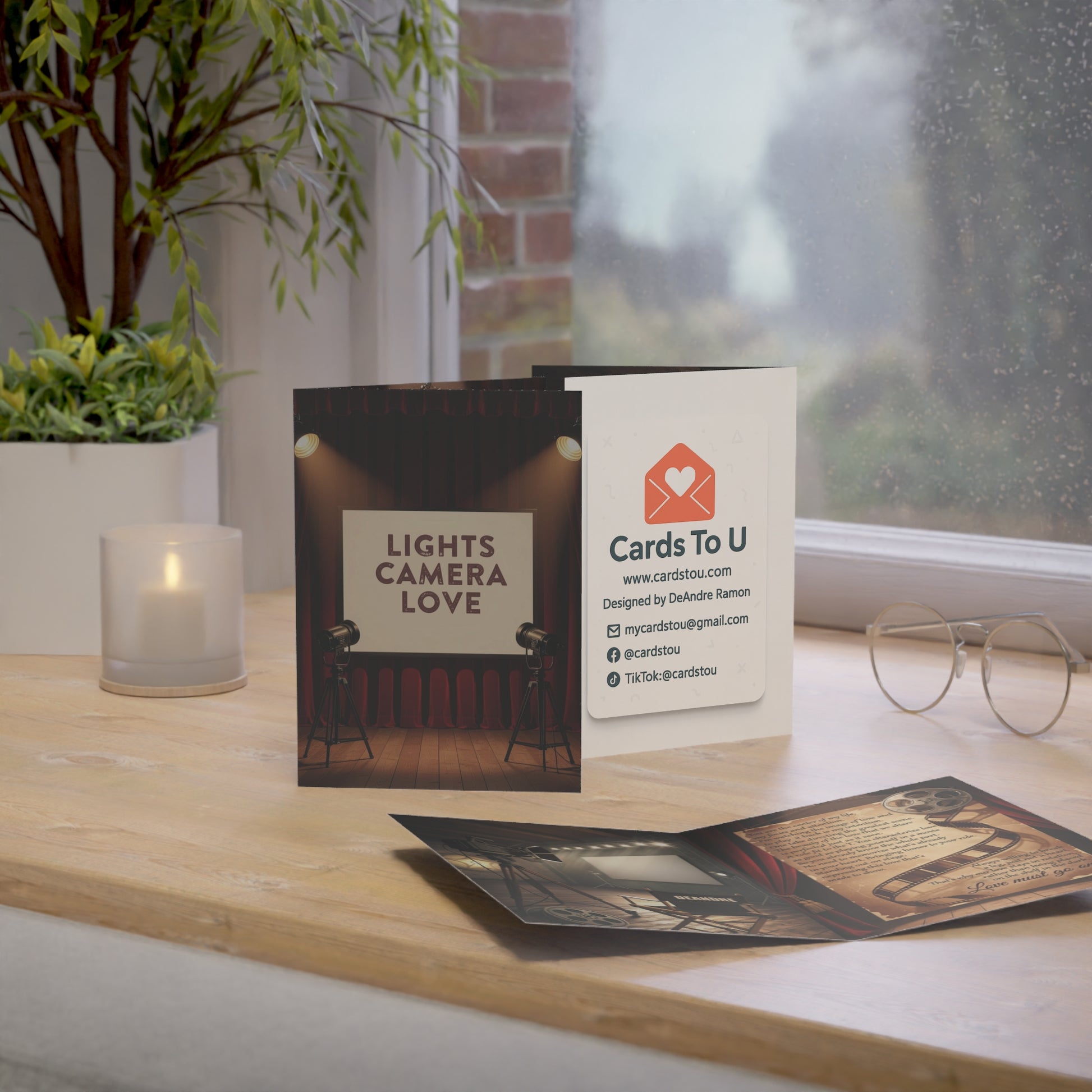 Lights Camera Love Greeting Cards – Elegant Wedding & Anniversary Designs