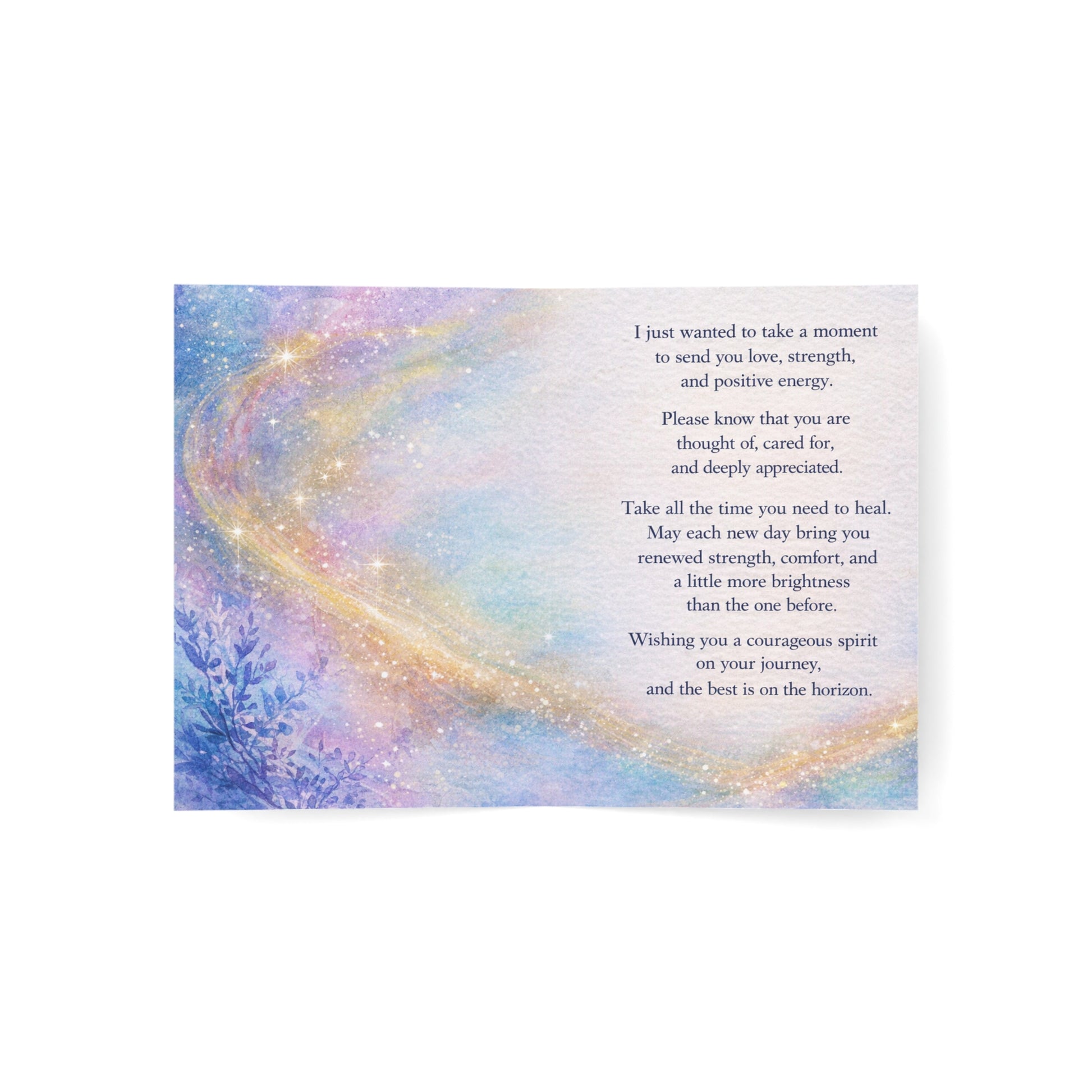 Healing Love Greeting Card — "Sending Healing Love Your Way" Sympathy & Support Note Cards (1/10/30/50 pcs)