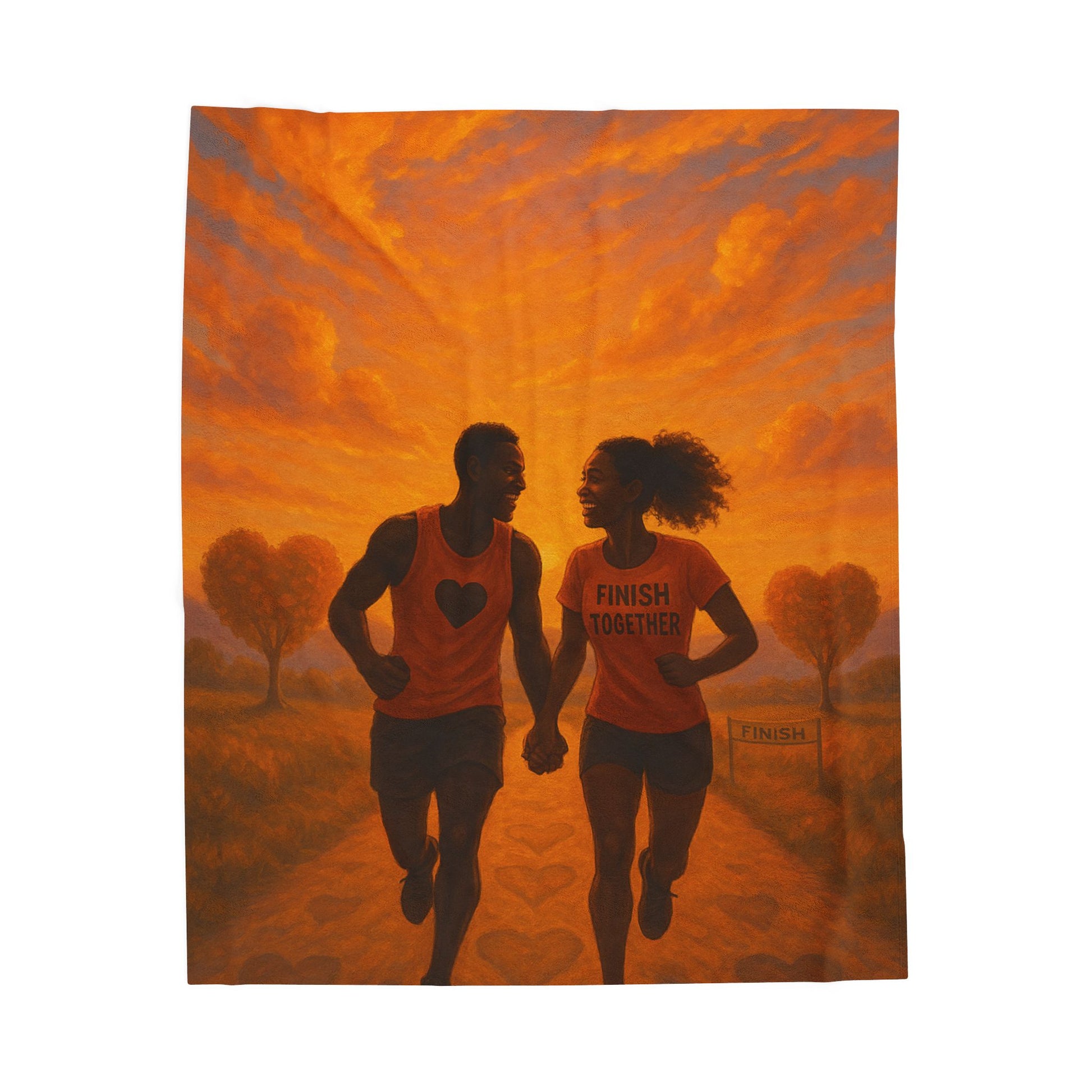 Romantic Velveteen Plush Blanket, Cozy Throw for Couples, Perfect for Anniversaries, Engagements, and Date Nights, Inspirational Home Decor