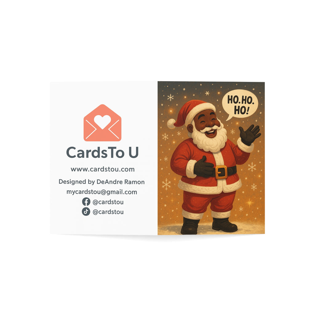 Festive Holiday Greeting Cards | Ho Ho Ho Santa Collection (1-50pcs)