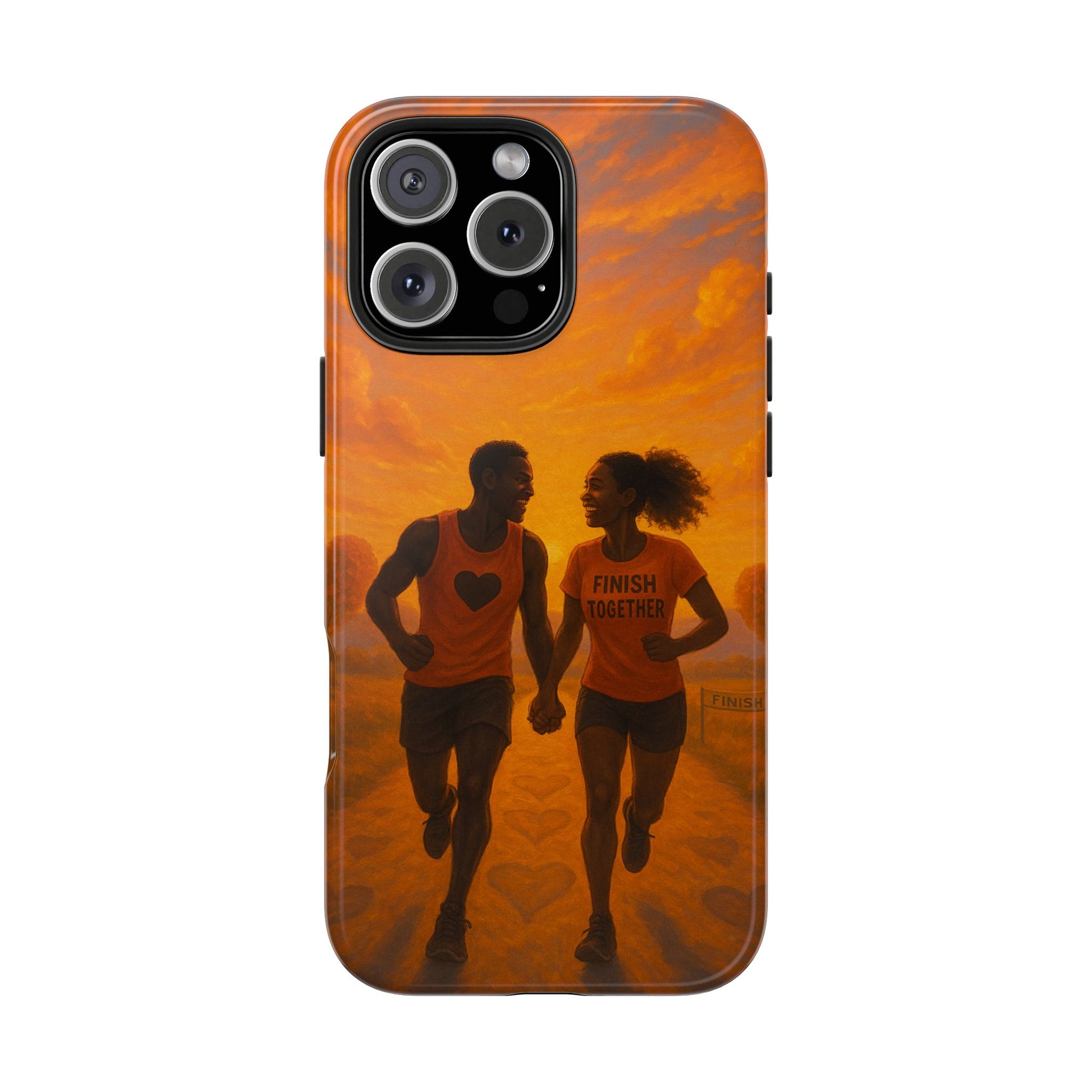 Couples Running Phone Case, Tough Phone Cover, Sports Gift for Her, Motivational Case for Active Life, Runner's Phone Protector