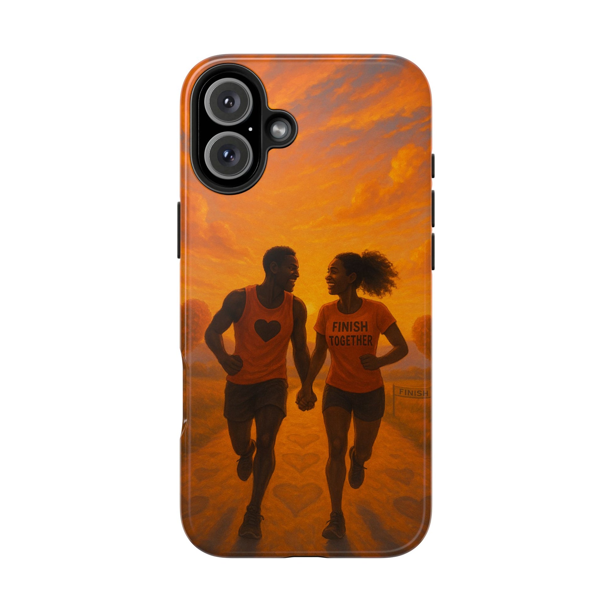 Couples Running Phone Case, Tough Phone Cover, Sports Gift for Her, Motivational Case for Active Life, Runner's Phone Protector