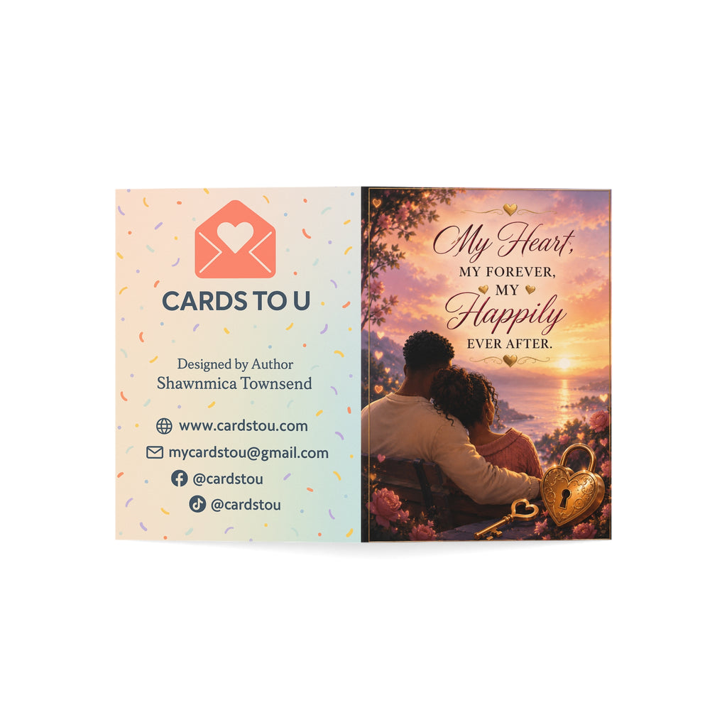 Romantic 'My Heart, My Forever' Greeting Card — Anniversary & Love Cards (1/10/30/50 pcs)