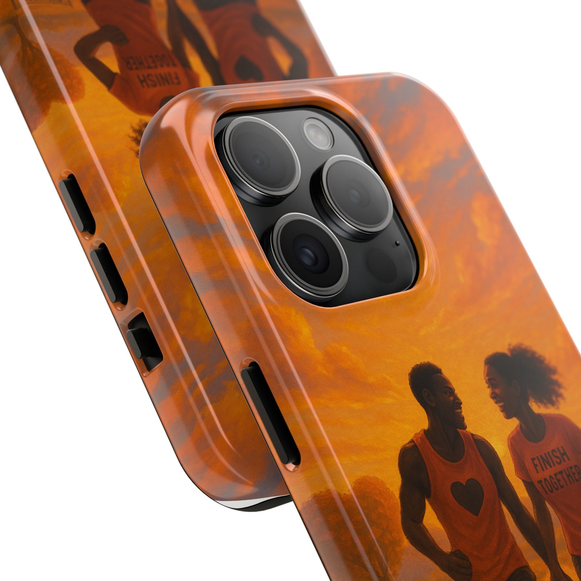 Couples Running Phone Case, Tough Phone Cover, Sports Gift for Her, Motivational Case for Active Life, Runner's Phone Protector