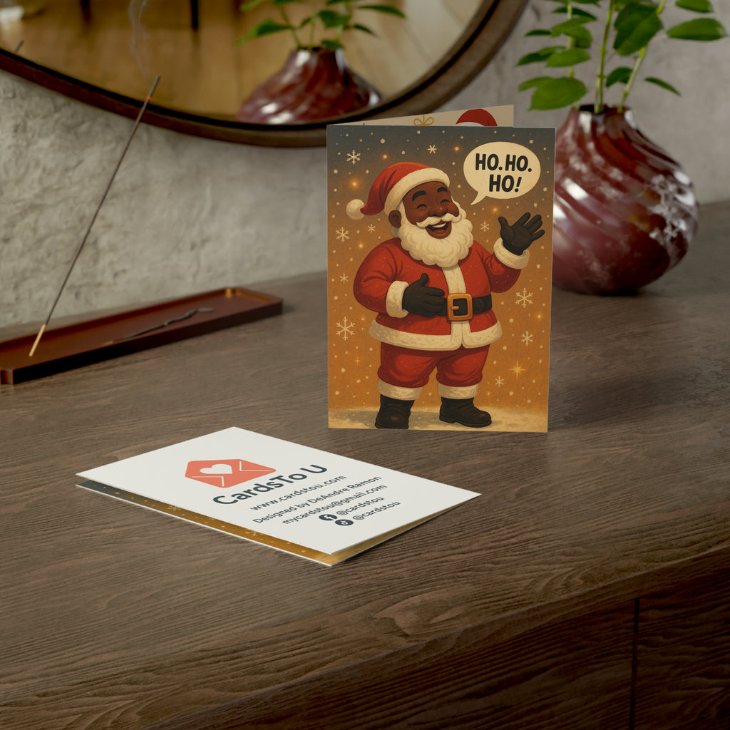 Festive Holiday Greeting Cards | Ho Ho Ho Santa Collection (1-50pcs)