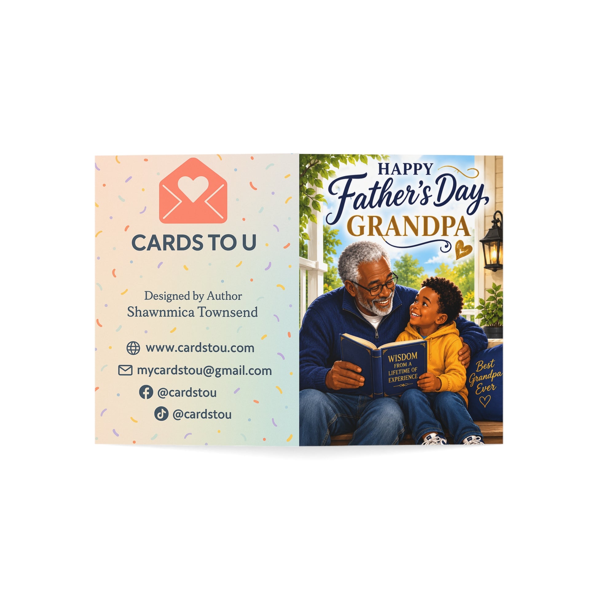 Father's Day Grandpa Greeting Card — Heartfelt Grandfather Card (1/10/30/50 pcs)