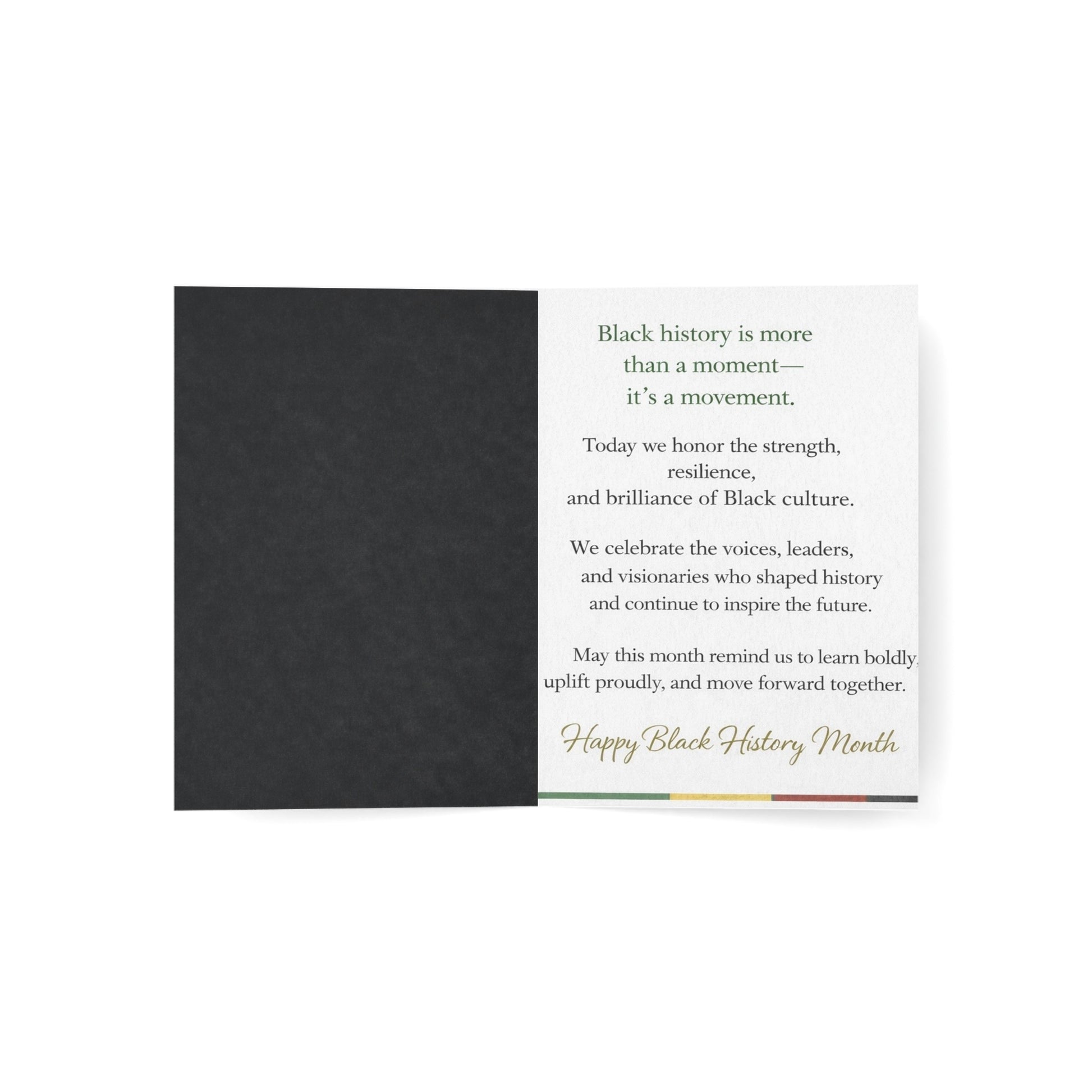 Black History Month Greeting Card — Honoring the Past, Celebrating the Present