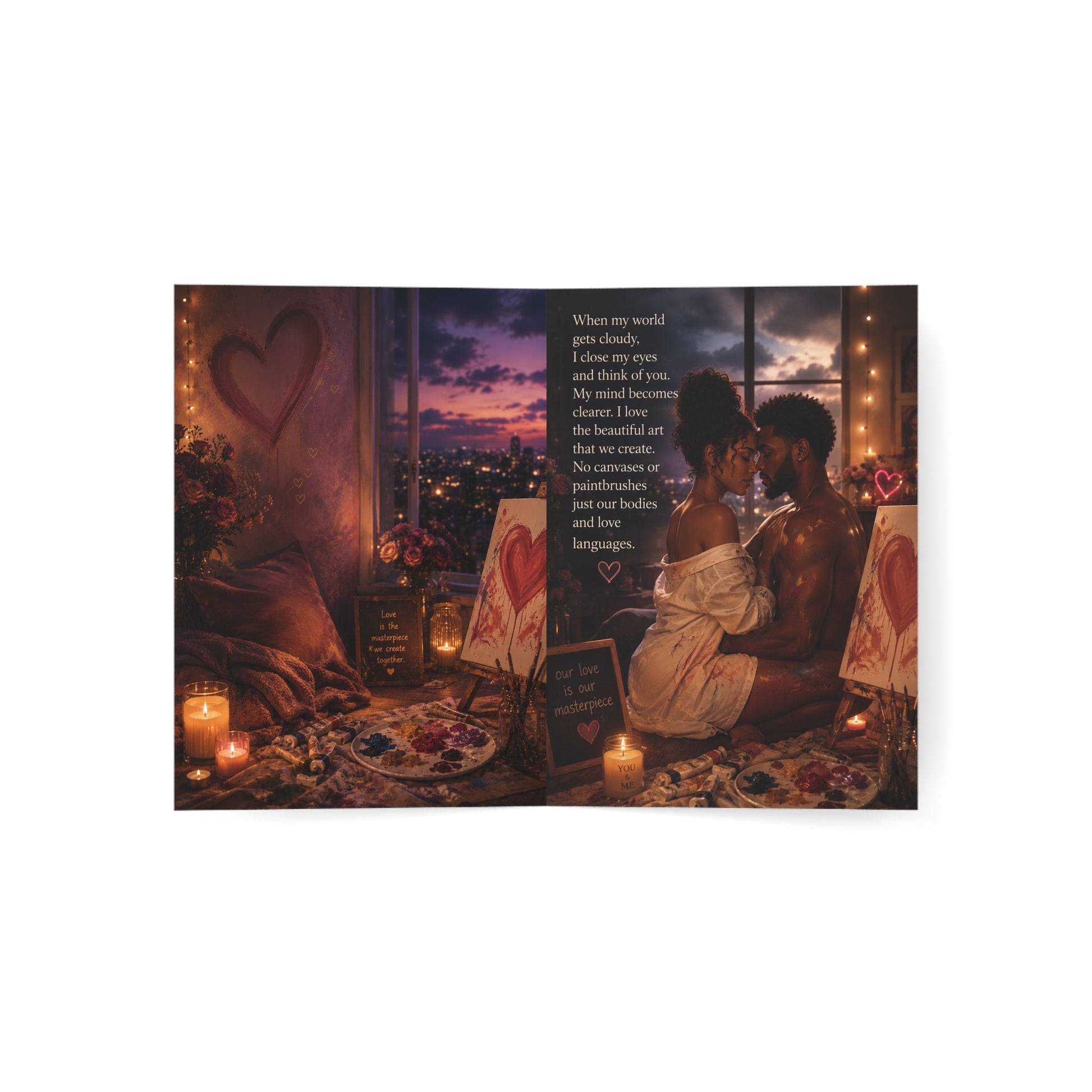 Romantic Love Greeting Card — "Love and Romance" Set (1/10/30/50 pcs)