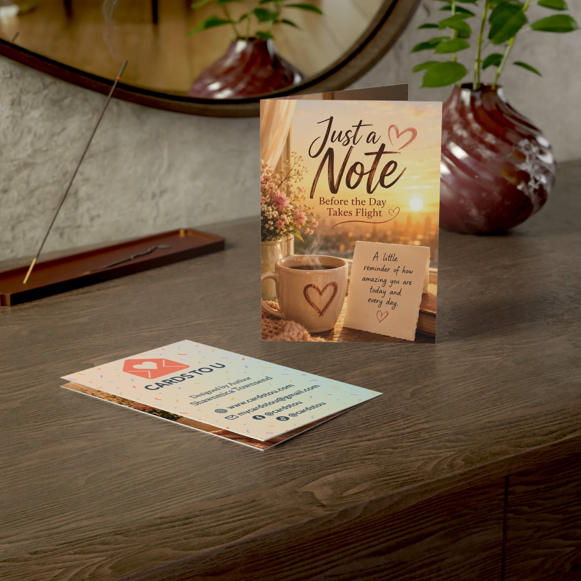 Just a Note Greeting Cards — Encouraging Blank Cards for Everyday Encouragement (1/10/30/50 pcs)