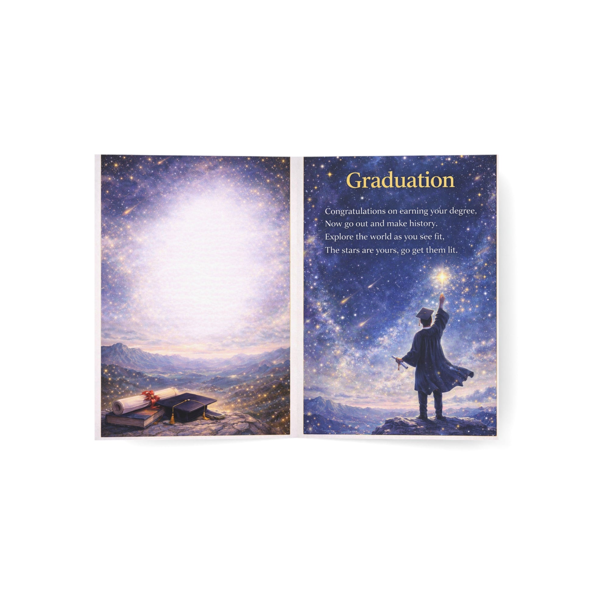 Congratulations Graduation Card — Inspirational Grad Greeting Card (1/10/30/50pcs)