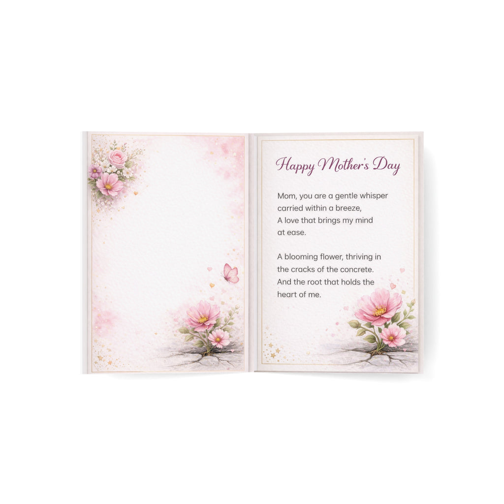 Mother's Day Greeting Cards – Pink Floral 'Happy Mother's Day' Pack (1/10/30/50 pcs)