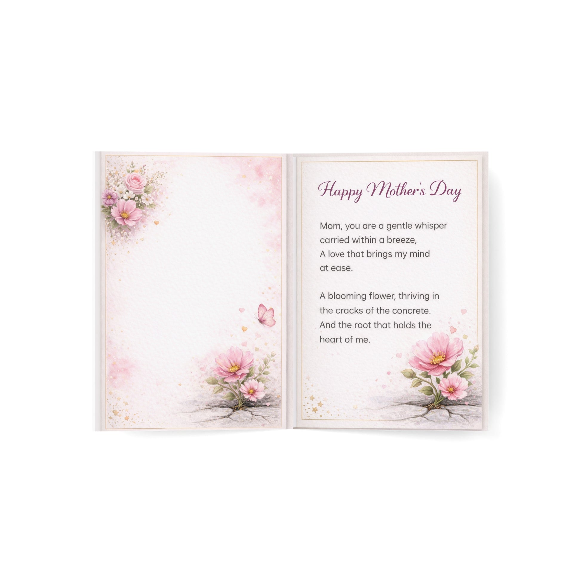 Mother's Day Greeting Cards – Pink Floral 'Happy Mother's Day' Pack (1/10/30/50 pcs)