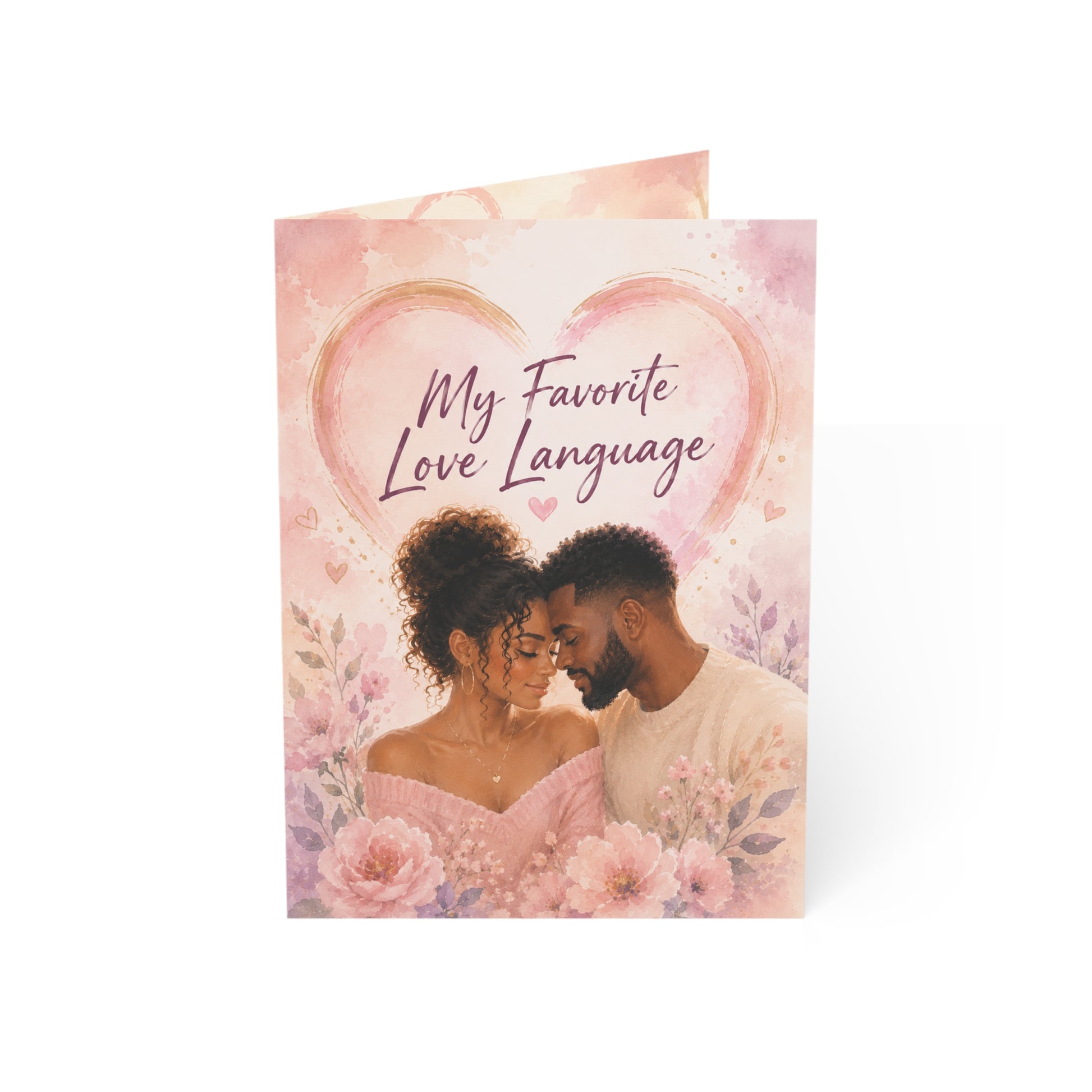 Romantic 'My Favorite Love Language' Greeting Card — Valentine’s Day, Anniversary Card for Couples (1/10/30/50 pcs)
