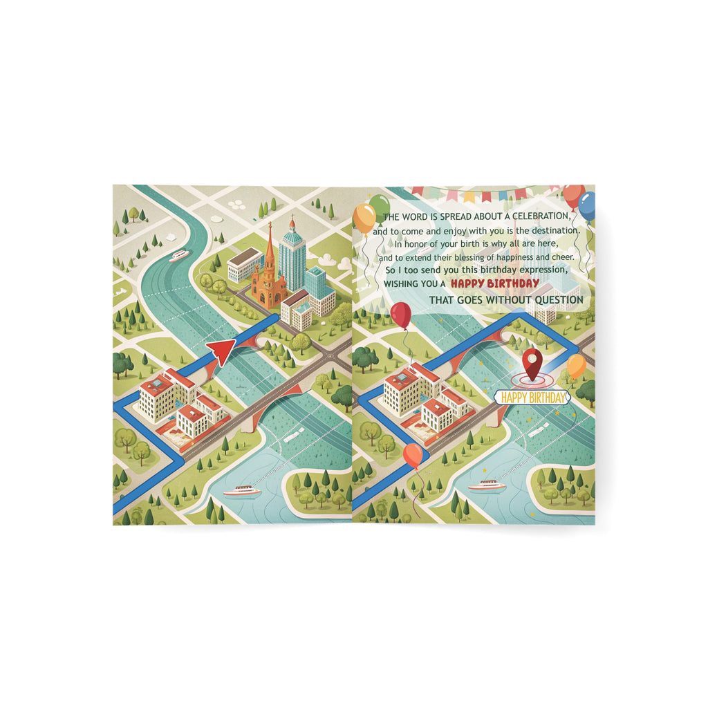 Fun Map Greeting Cards – Perfect for All Occasions, Travel Enthusiasts, Birthday Wishes, Adventure Celebrations, Friendship