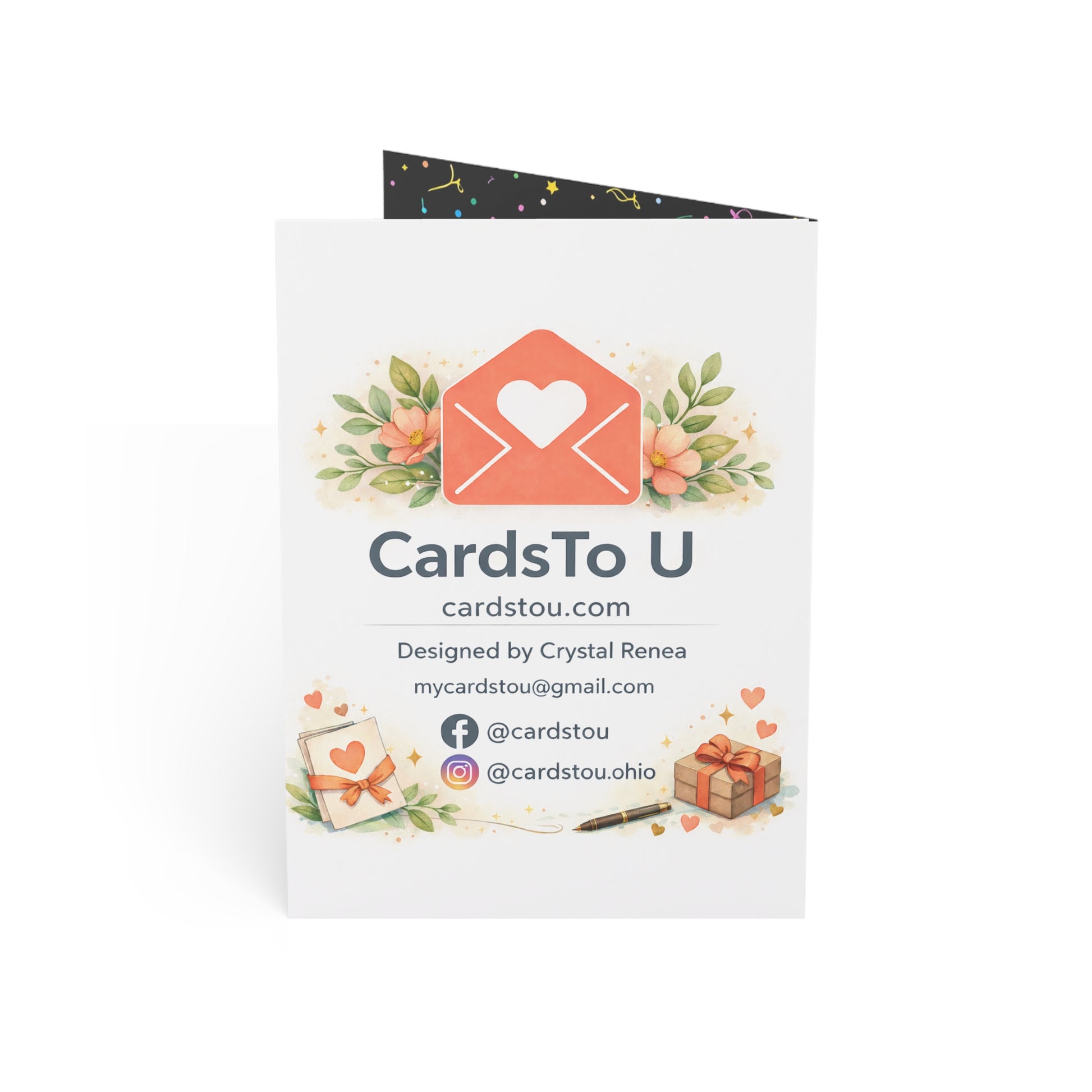 Happy Birthday Confetti Greeting Card — Colorful Party Design (Single or Bulk Packs)
