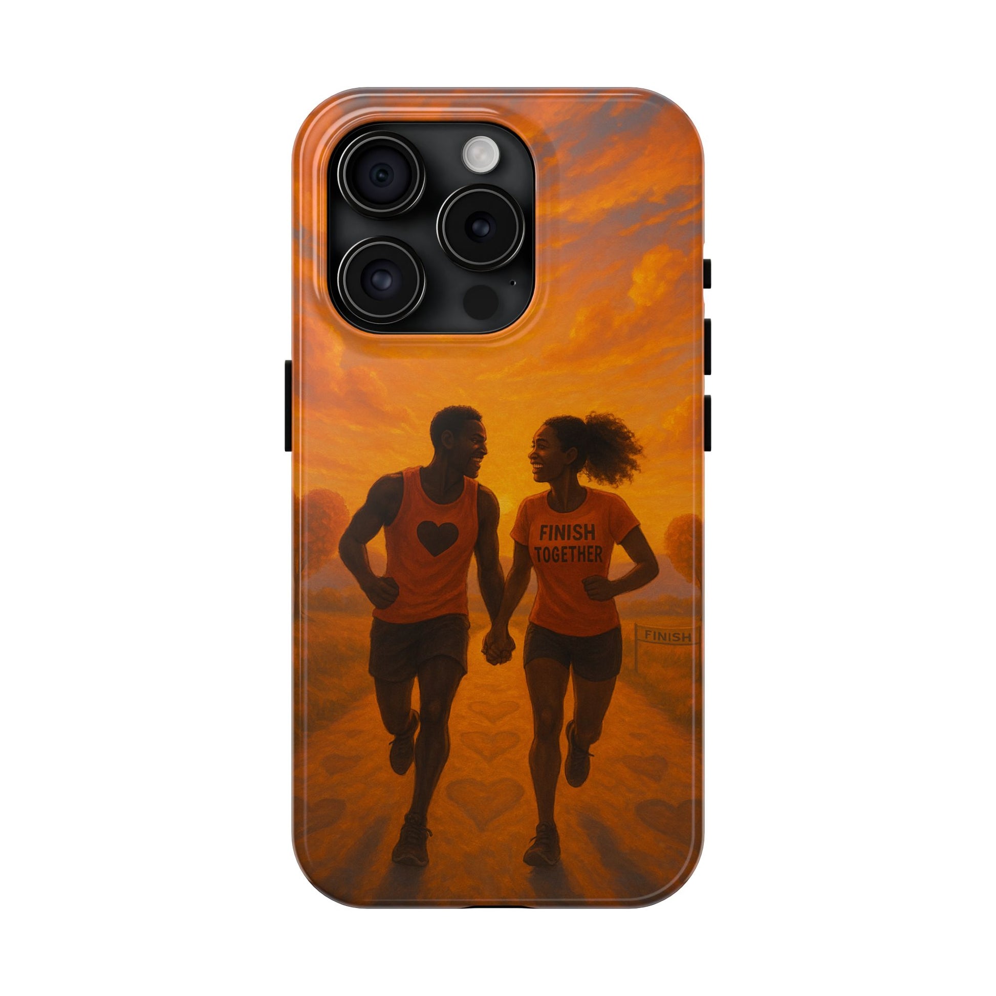 Couples Running Phone Case, Tough Phone Cover, Sports Gift for Her, Motivational Case for Active Life, Runner's Phone Protector