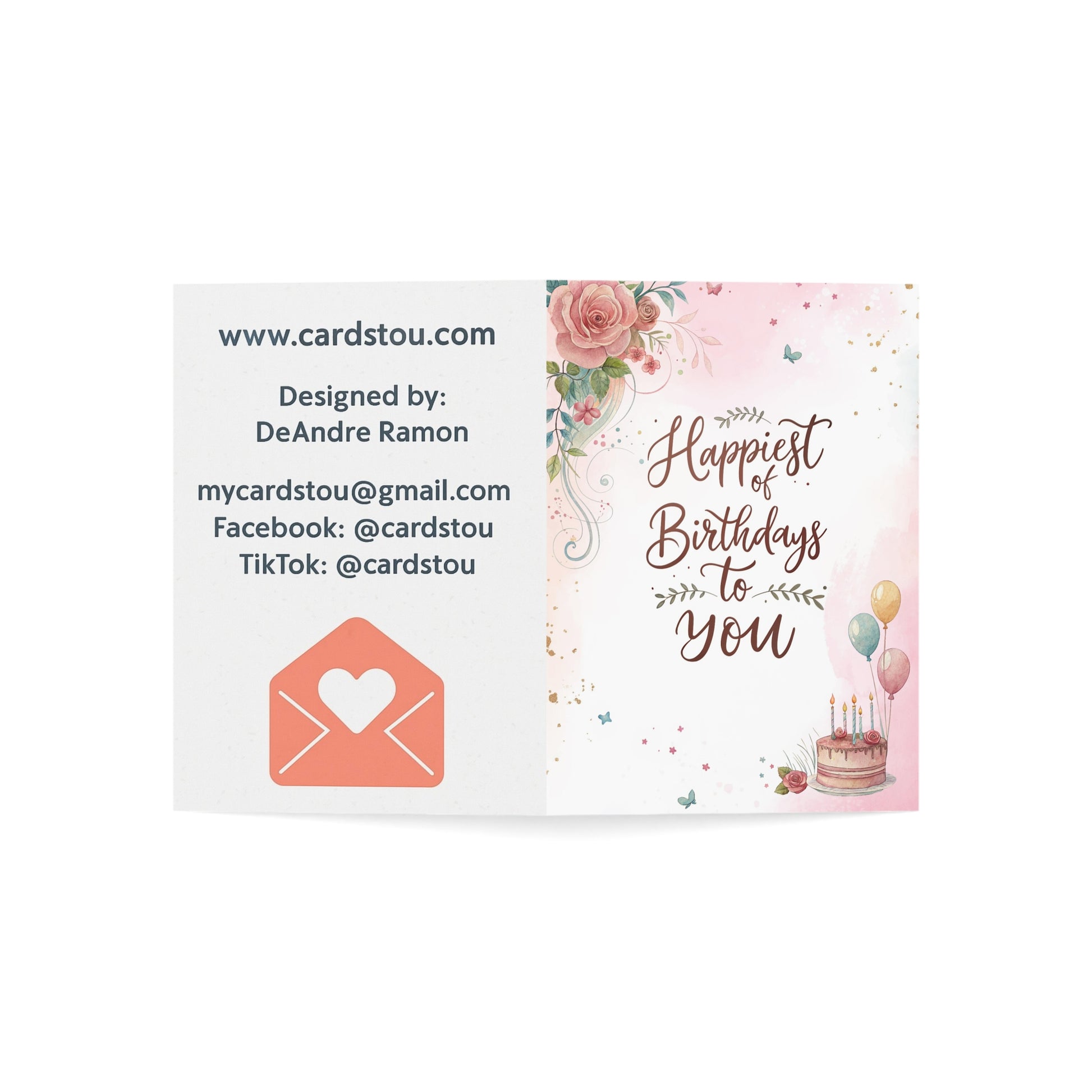 Birthday Greeting Cards – Custom Floral Designs (1, 10, 30, 50 pcs)