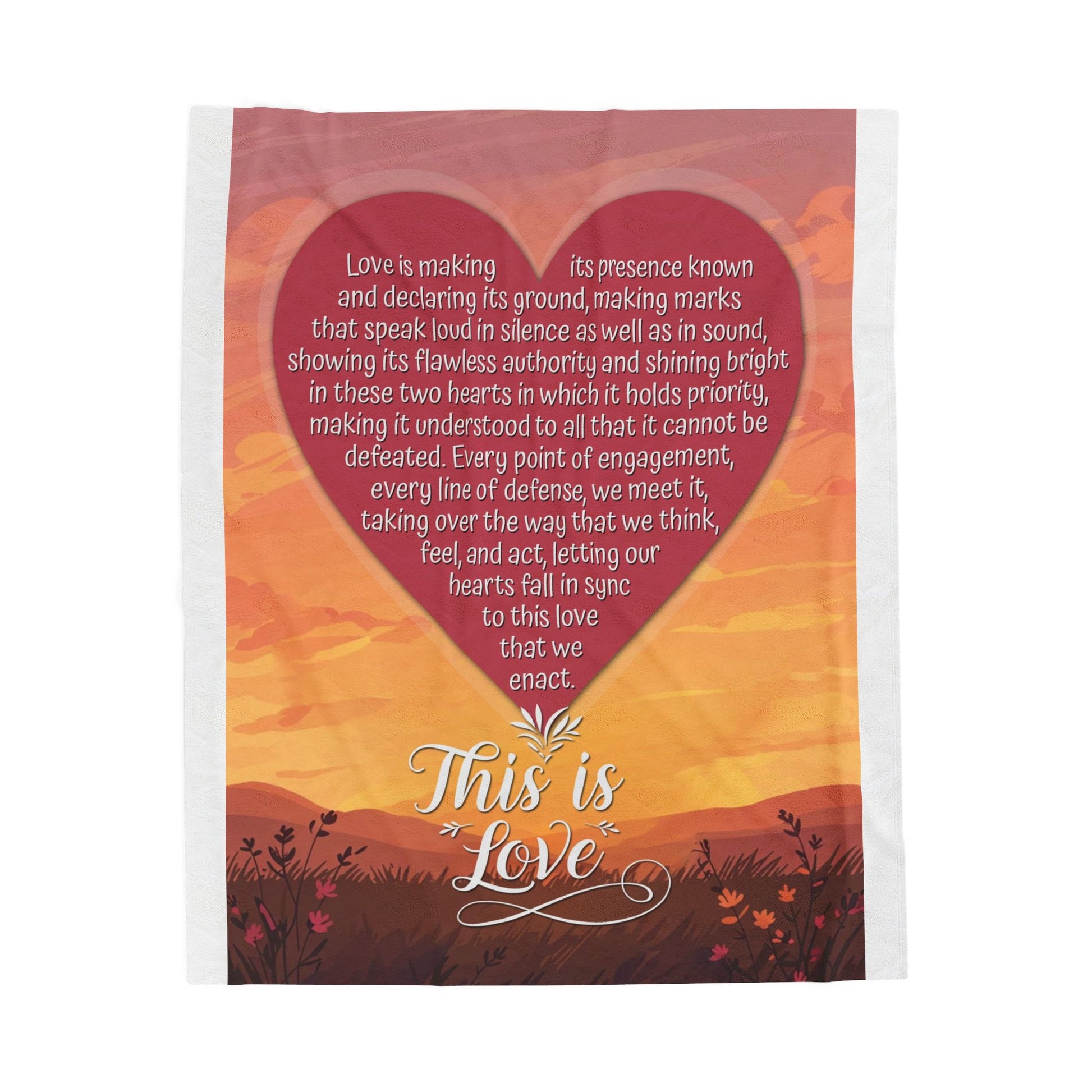 Romantic Velveteen Plush Blanket, Cozy Throw for Couples, Perfect for Anniversaries, Engagements, and Date Nights, Inspirational Home Decor