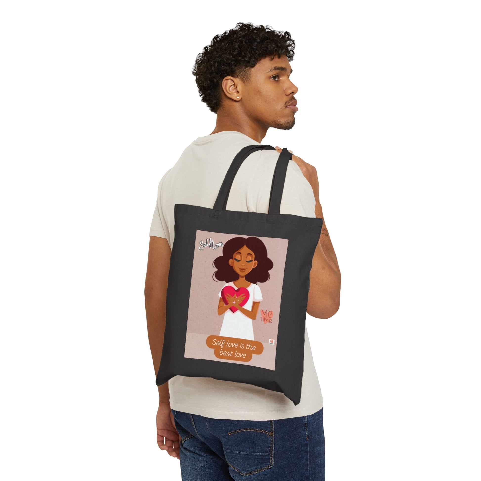 Love Letters Cotton Canvas Tote Bag, Eco-Friendly Shopping Tote, Gift Bag for Cards, Valentine's Day Tote, Messenger Bag