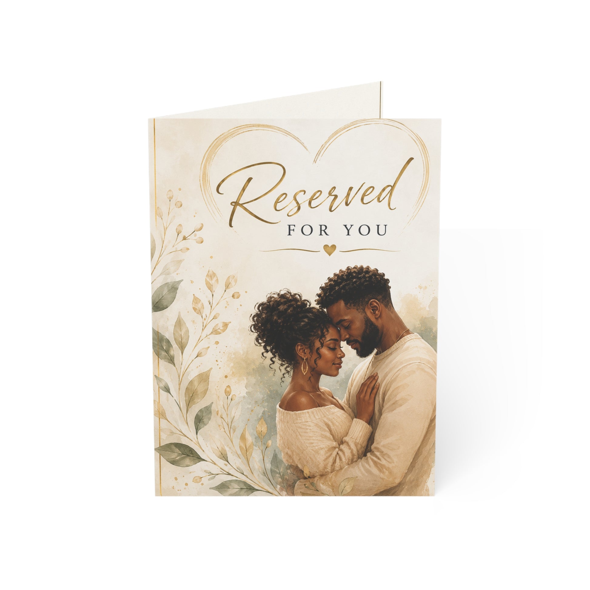 Reserved for You Greeting Card — Romantic Couple Blank Note (Pack of 1, 10, 30, 50)