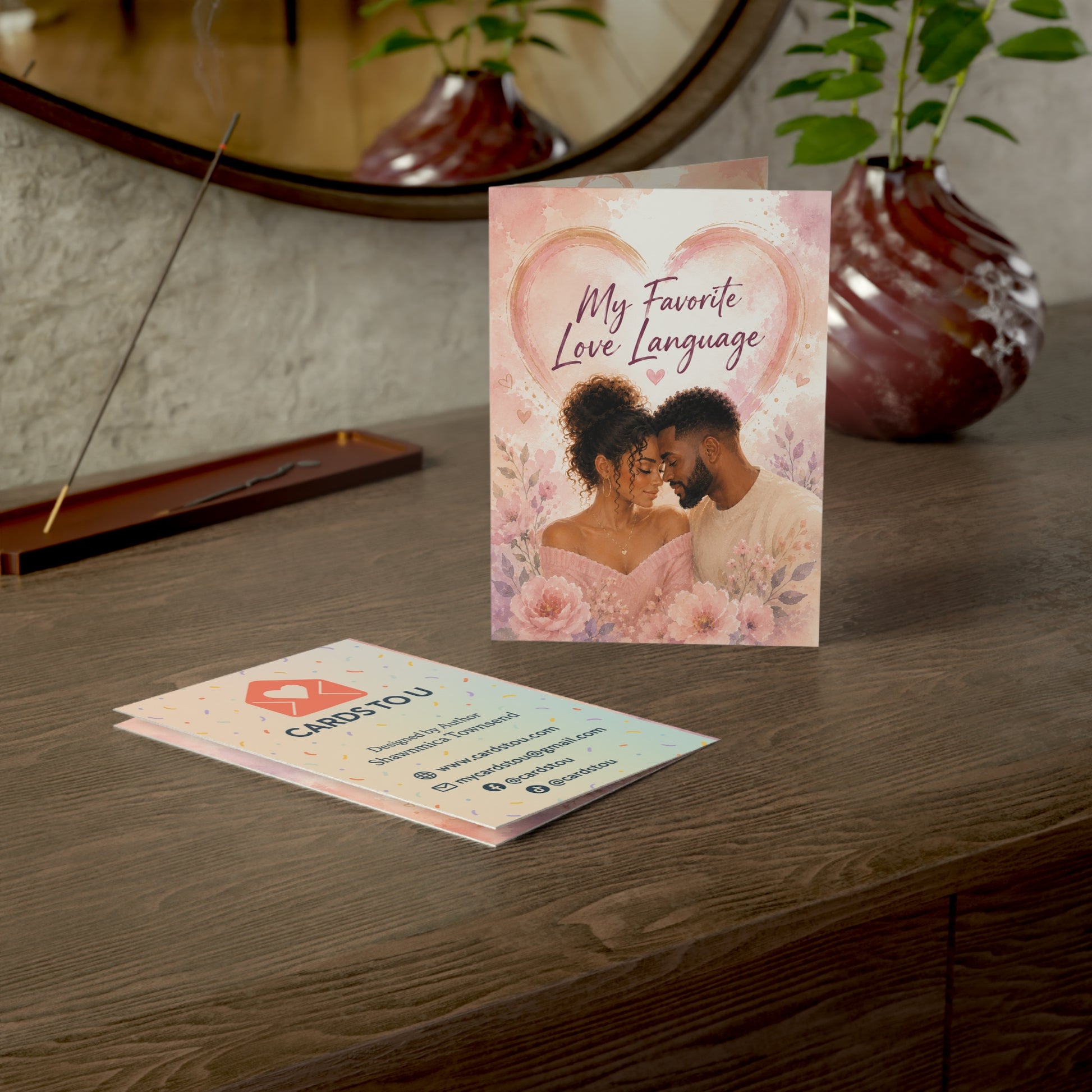 Romantic 'My Favorite Love Language' Greeting Card — Valentine’s Day, Anniversary Card for Couples (1/10/30/50 pcs)