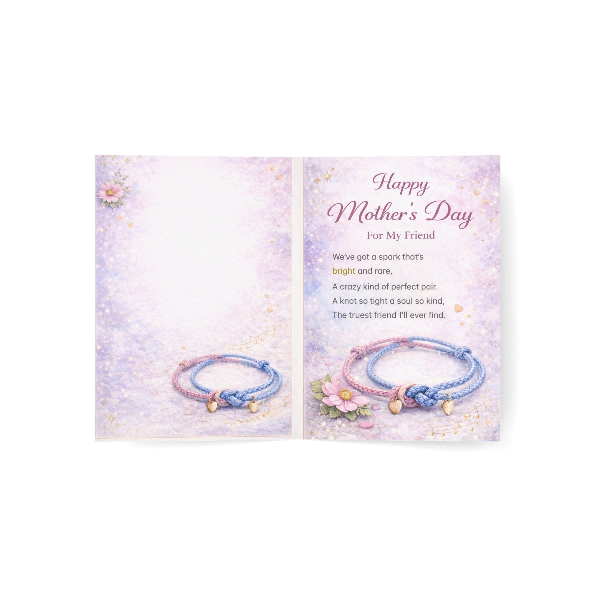 Mother’s Day Greeting Card — "Happy Mother's Day To My Sweet Friend" (1/10/30/50 pcs)