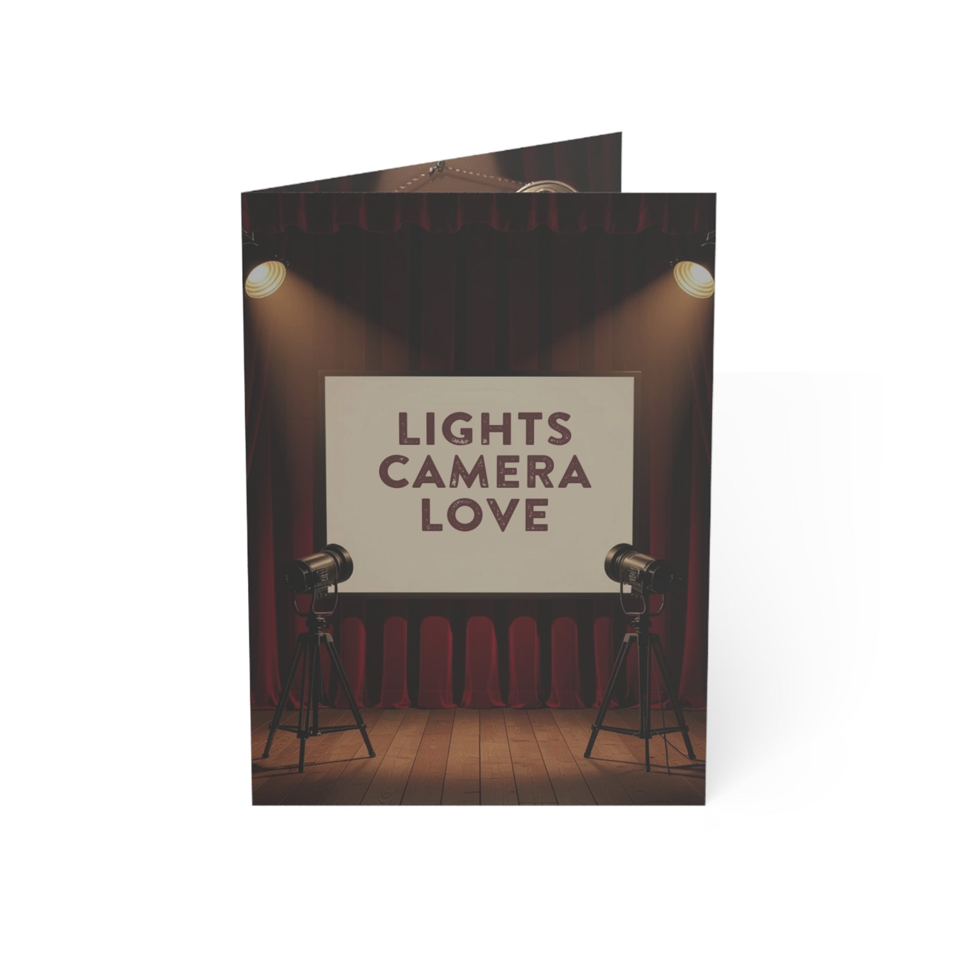 Lights Camera Love Greeting Cards - Perfect for Weddings, Anniversaries, Celebrations, Blank Cards for All Occasions, Set of 1, 10, 30, 50