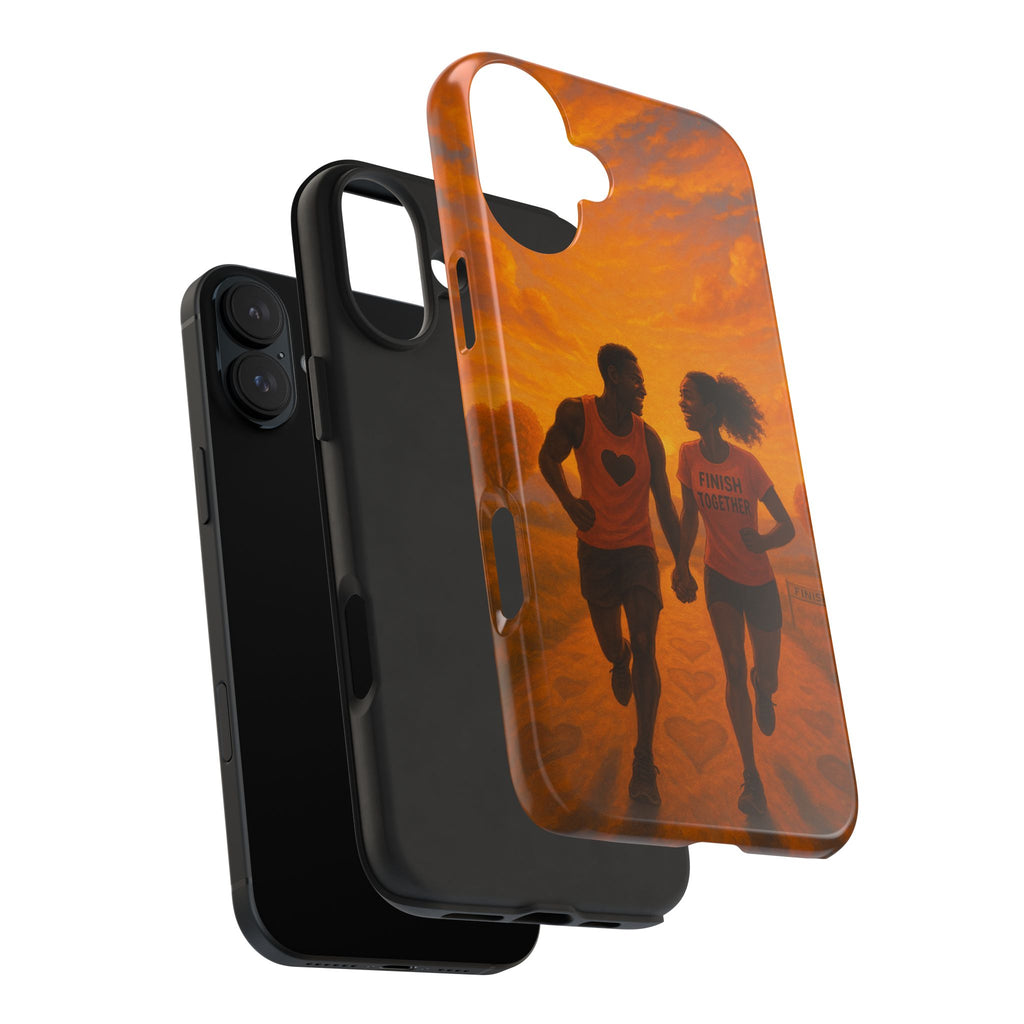 Couples Running Phone Case, Tough Phone Cover, Sports Gift for Her, Motivational Case for Active Life, Runner's Phone Protector