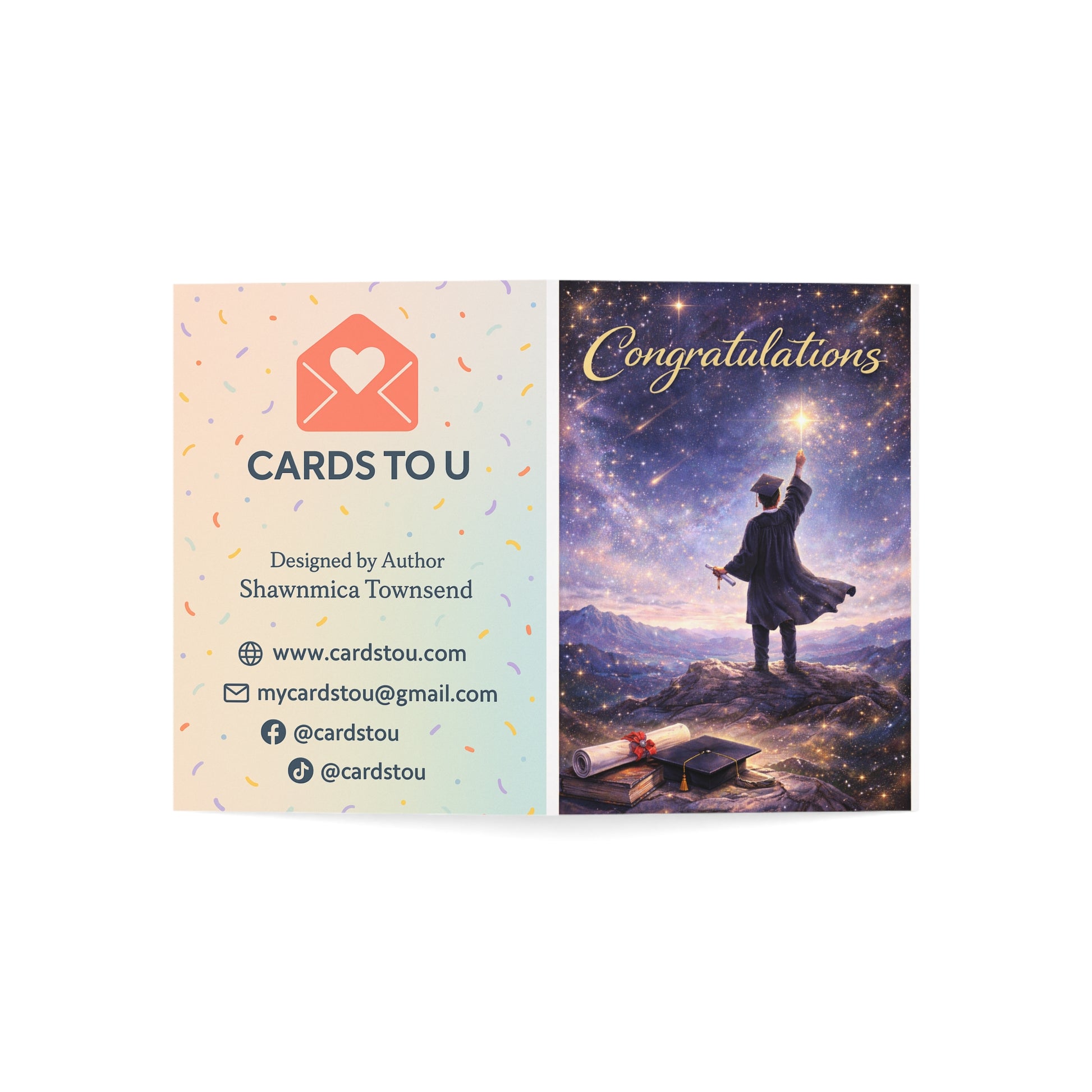 Congratulations Graduation Card — Inspirational Grad Greeting Card (1/10/30/50pcs)