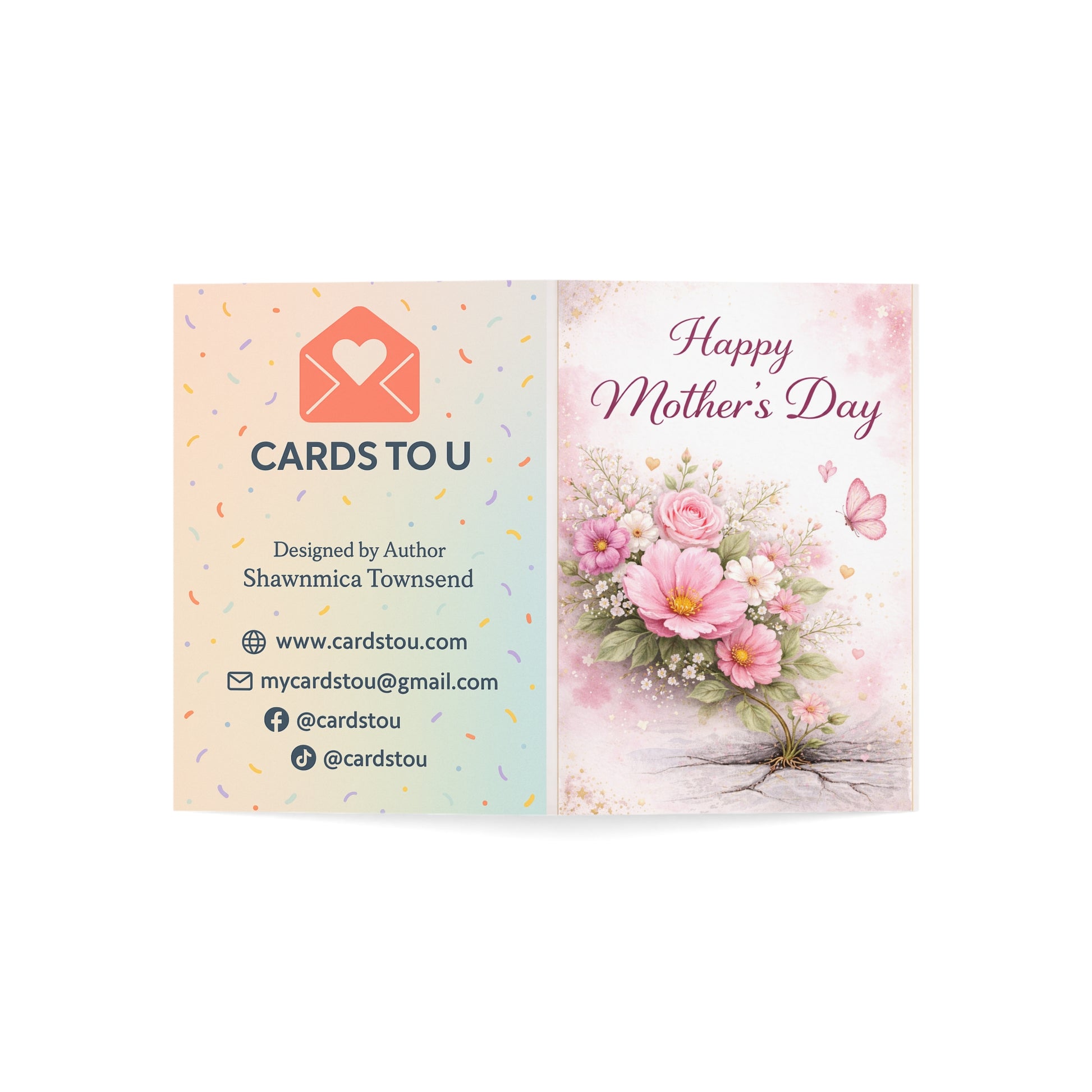 Mother's Day Greeting Cards – Pink Floral 'Happy Mother's Day' Pack (1/10/30/50 pcs)