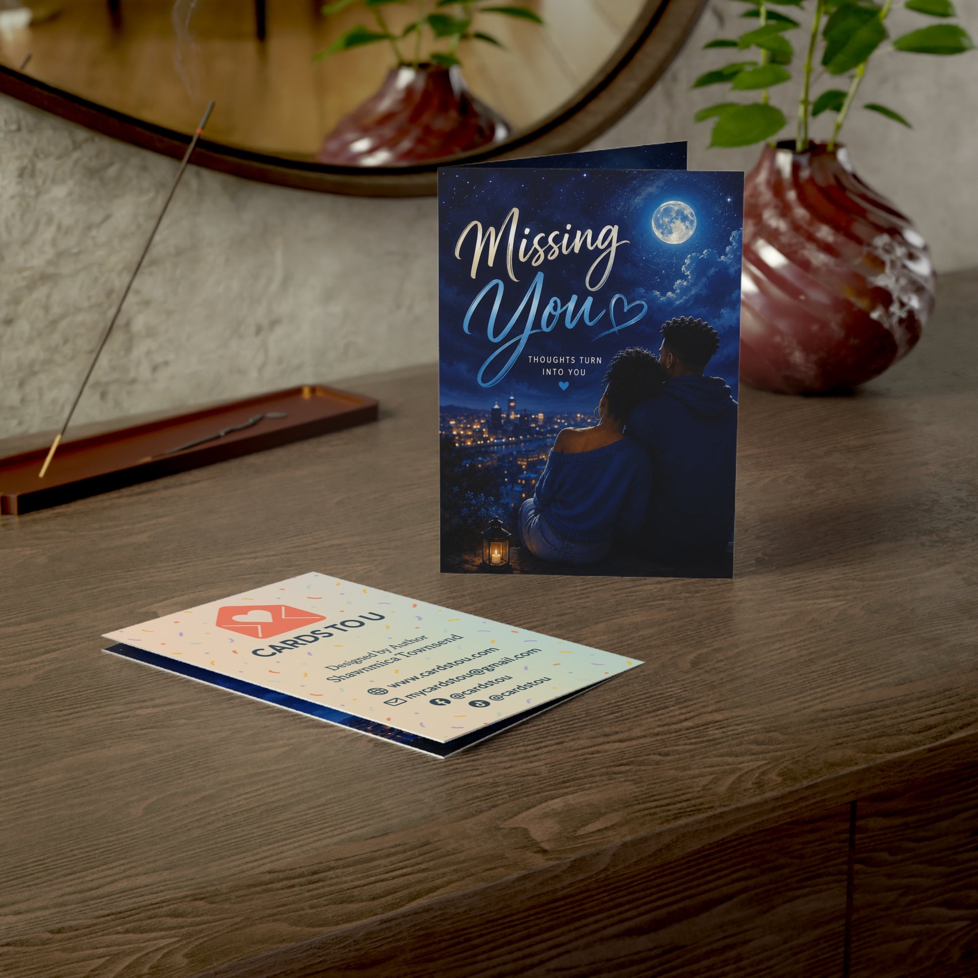 Missing You Greeting Card — Romantic Long-Distance Card (1, 10, 30, 50 pcs)