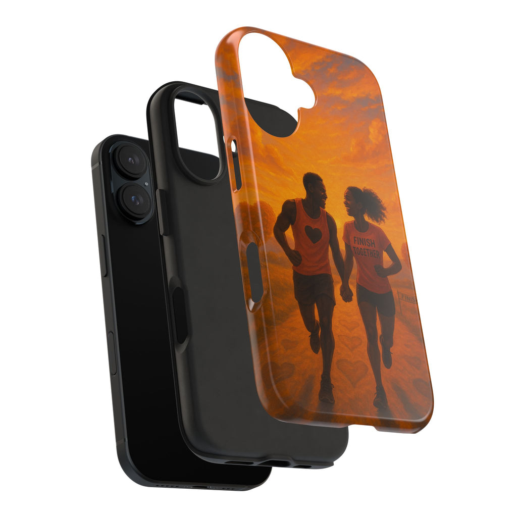 Couples Running Phone Case, Tough Phone Cover, Sports Gift for Her, Motivational Case for Active Life, Runner's Phone Protector