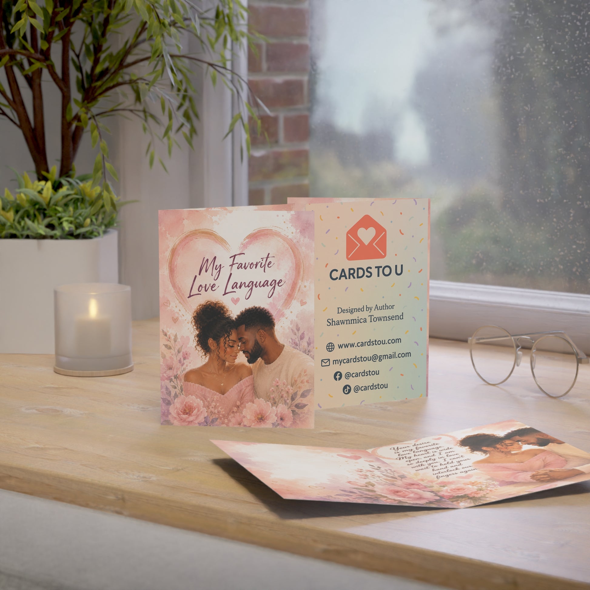 Romantic 'My Favorite Love Language' Greeting Card — Valentine’s Day, Anniversary Card for Couples (1/10/30/50 pcs)