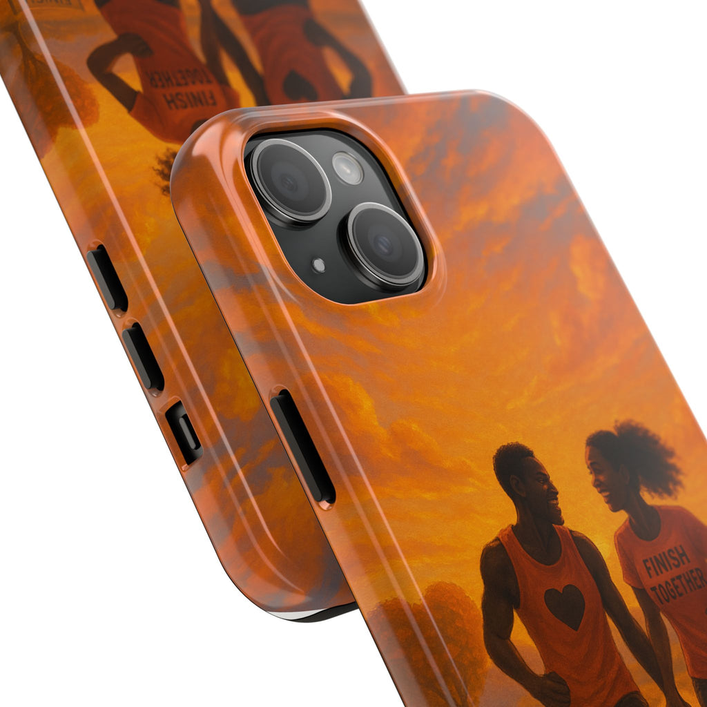 Couples Running Phone Case, Tough Phone Cover, Sports Gift for Her, Motivational Case for Active Life, Runner's Phone Protector