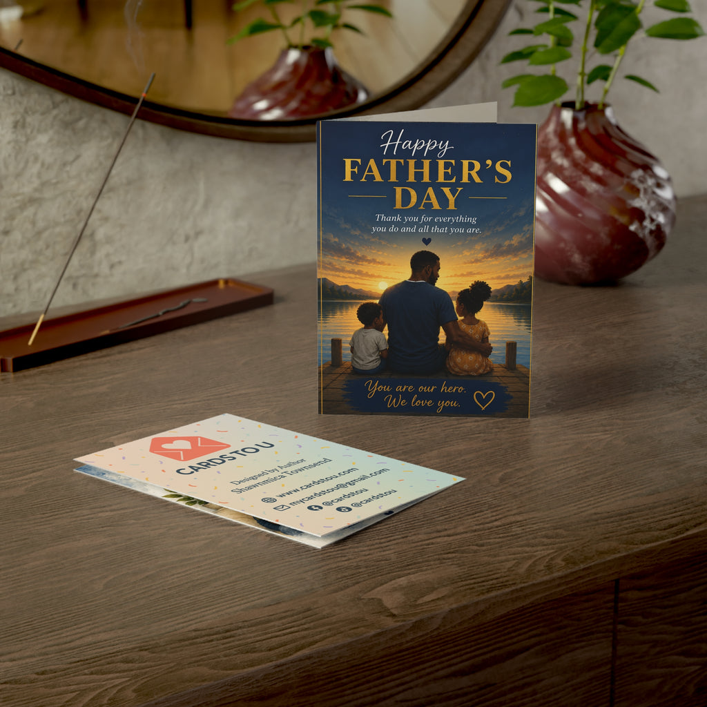 Happy Father’s Day Greeting Card — Sentimental Sunset Design (1/10/30/50 pcs)