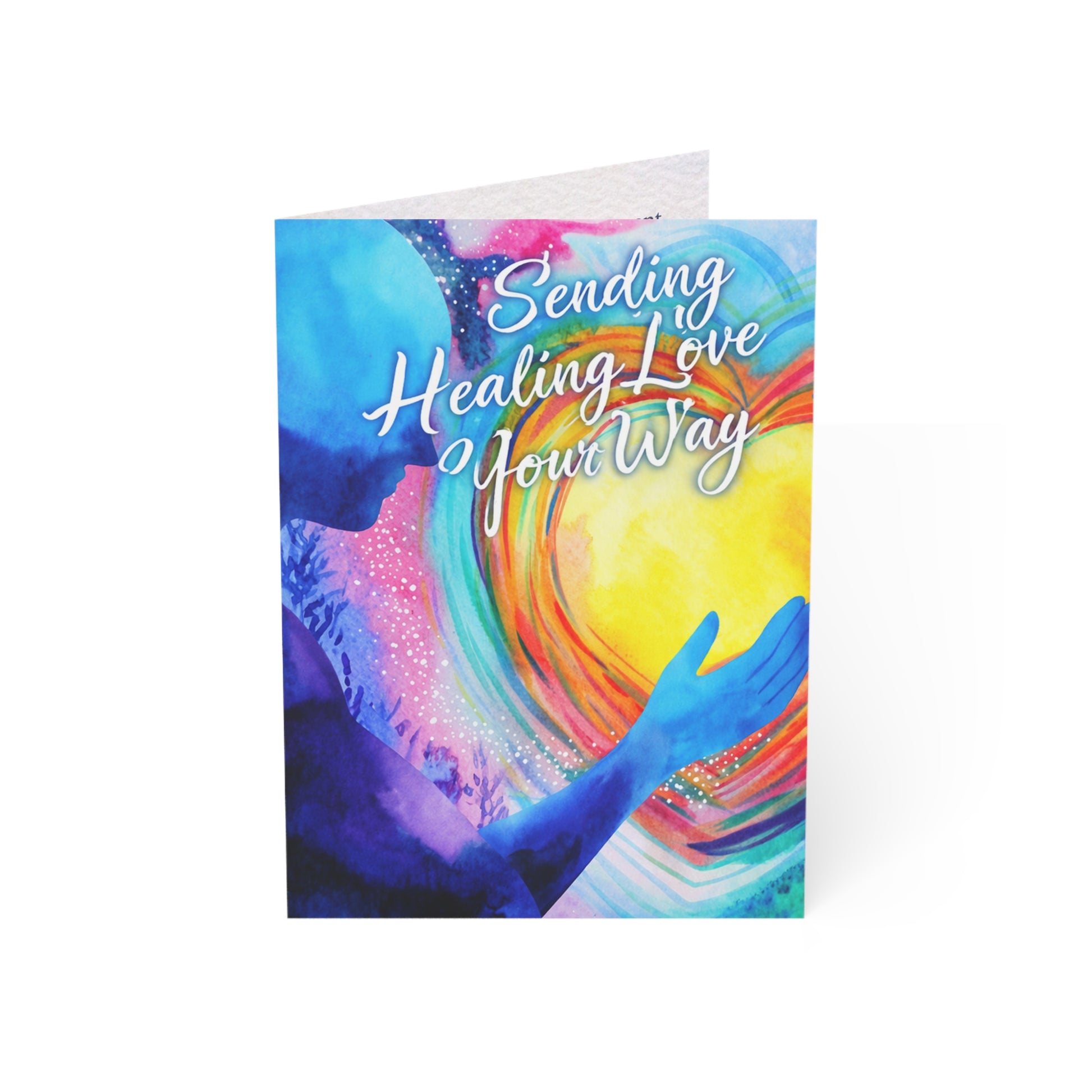 Healing Love Greeting Card — "Sending Healing Love Your Way" Sympathy & Support Note Cards (1/10/30/50 pcs)